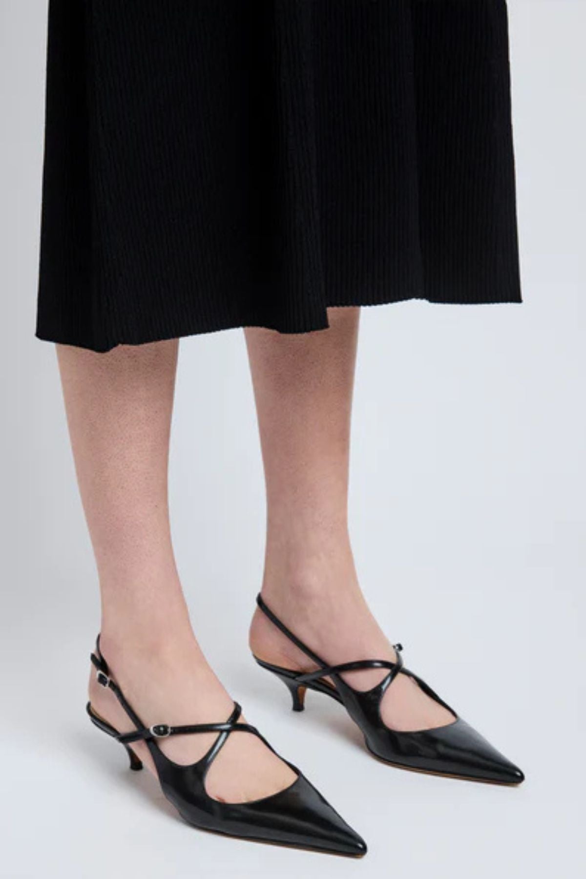 Proenza Schouler Slash Crossover Slingback Pumps - Black