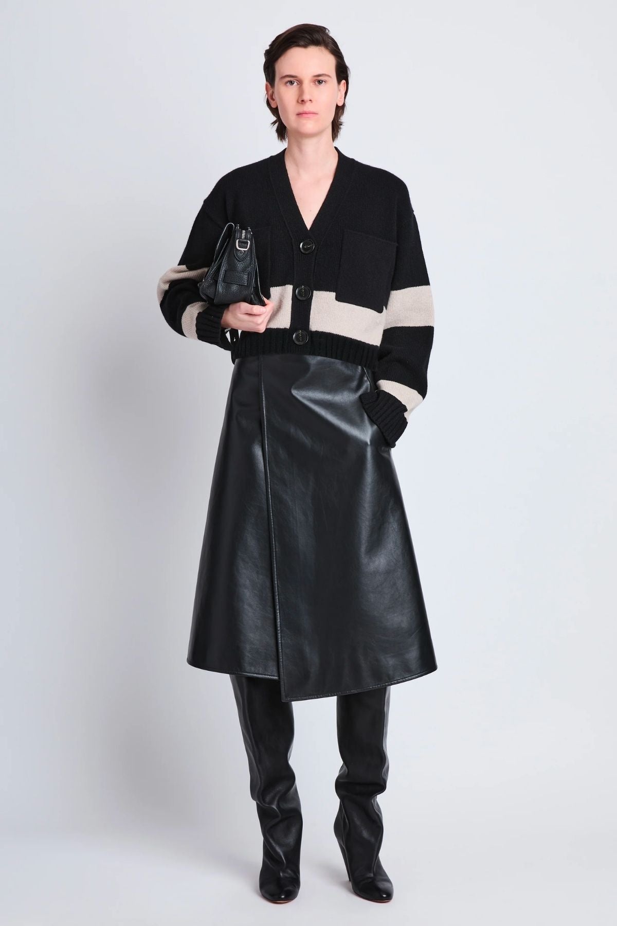 Proenza Schouler Sofia Striped Cashmere Cardigan - Black Multi