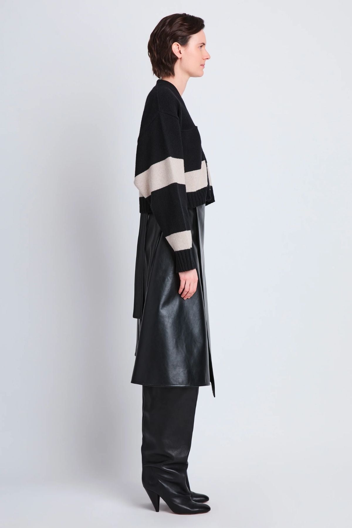 Proenza Schouler Sofia Striped Cashmere Cardigan - Black Multi