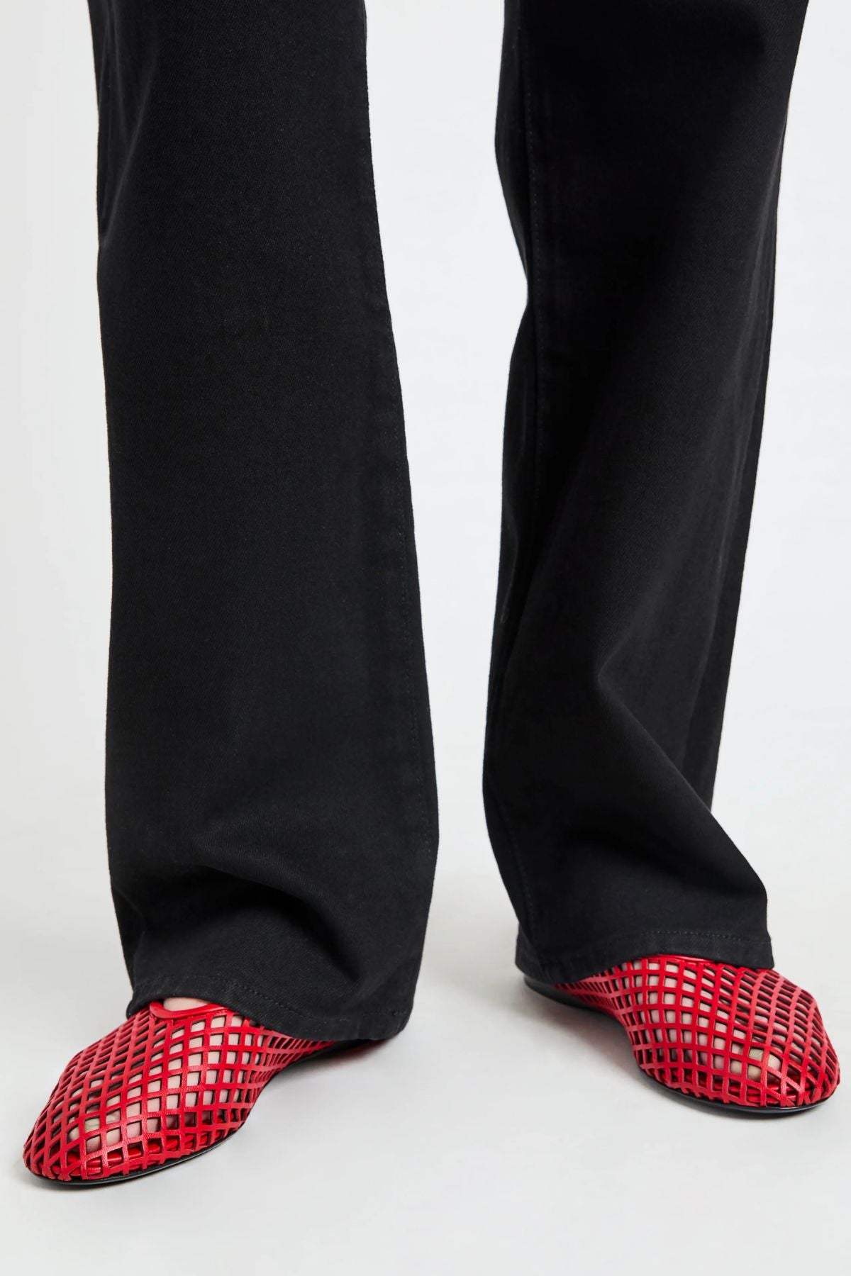 Proenza Schouler Tee Perforated Ballerina Flats - Red