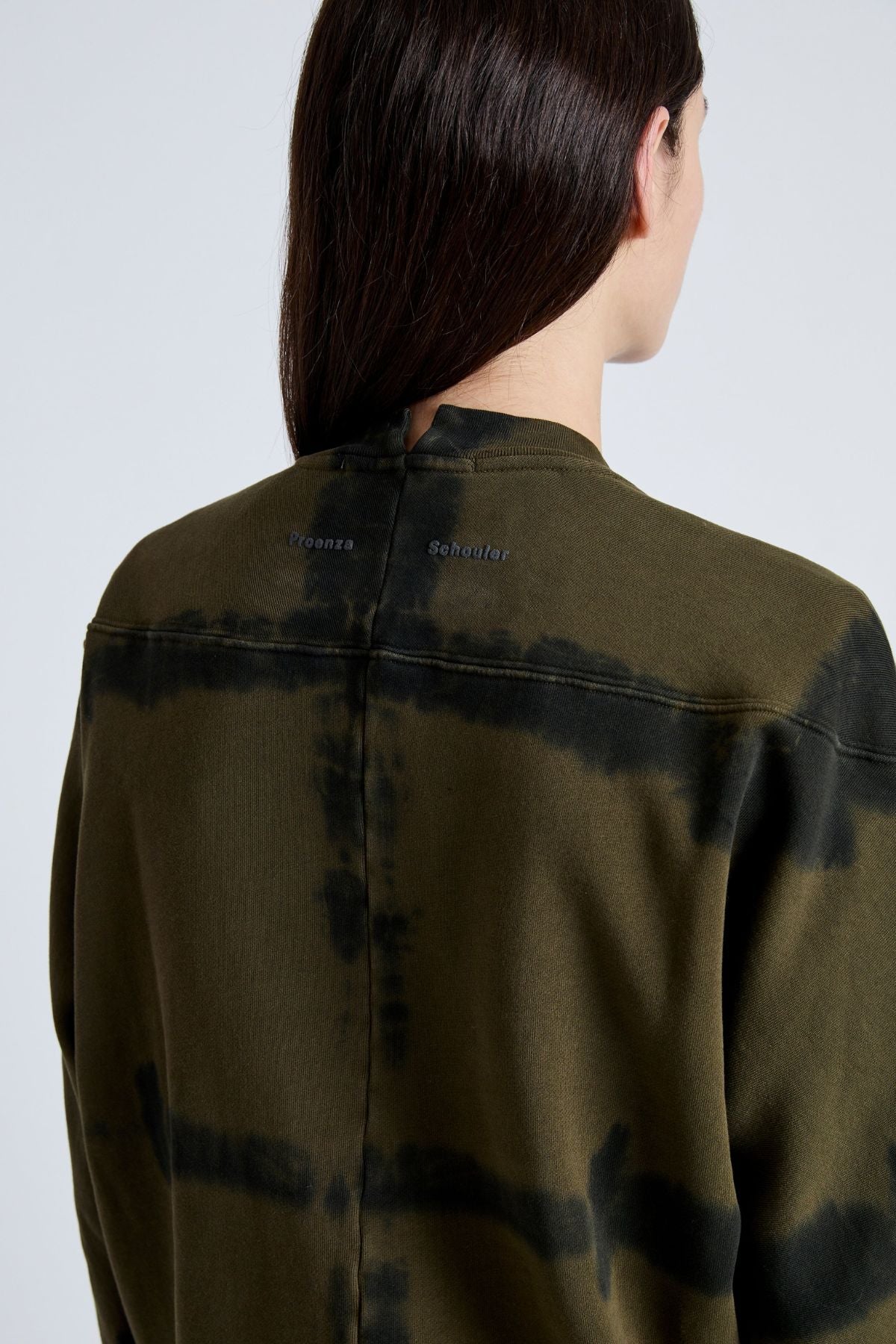 Proenza Schouler White Label Blake Tie Dye Sweatshirt - Sencha/ Black