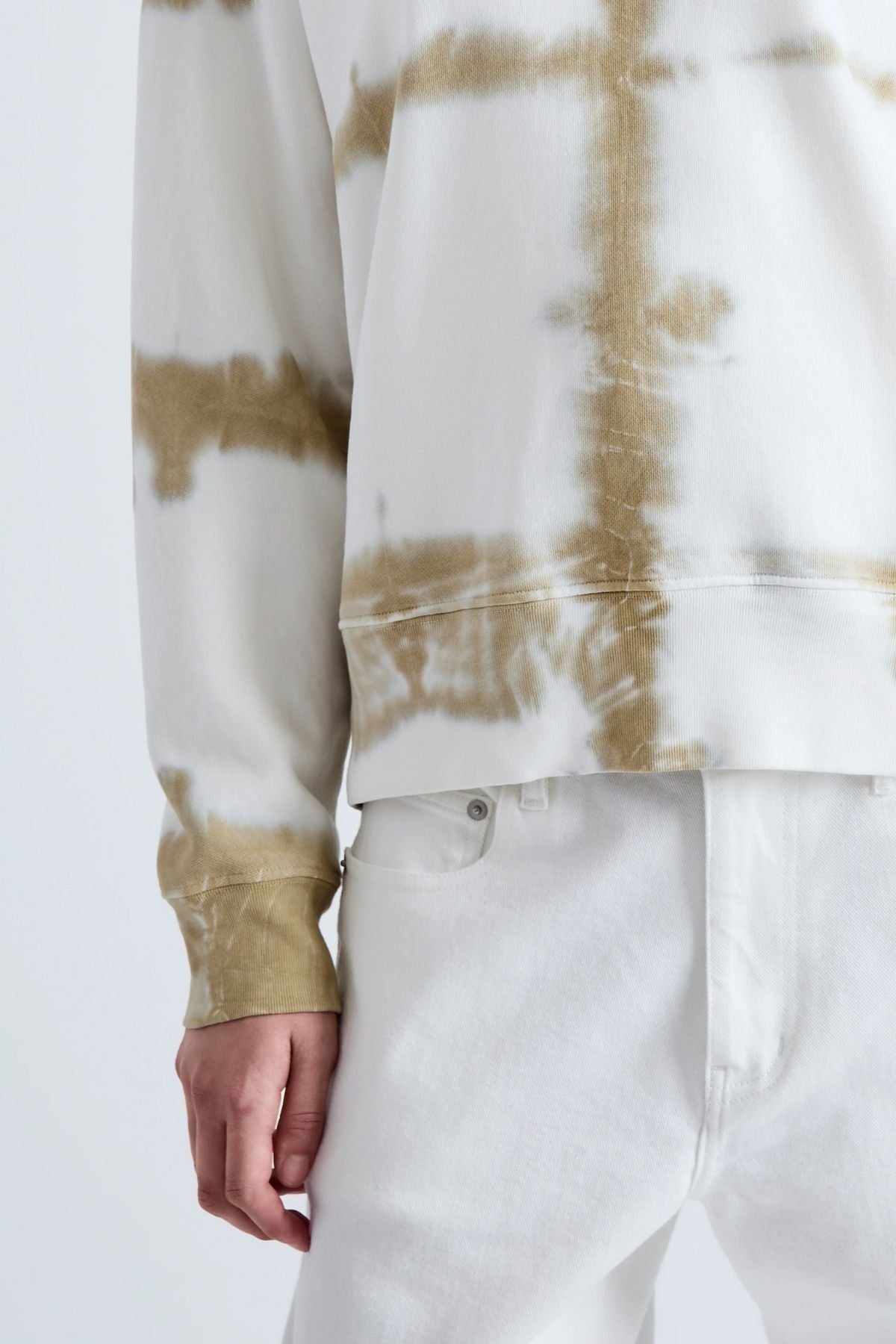 Proenza Schouler White Label Blake Tie Dye Sweatshirt - White/ Khaki