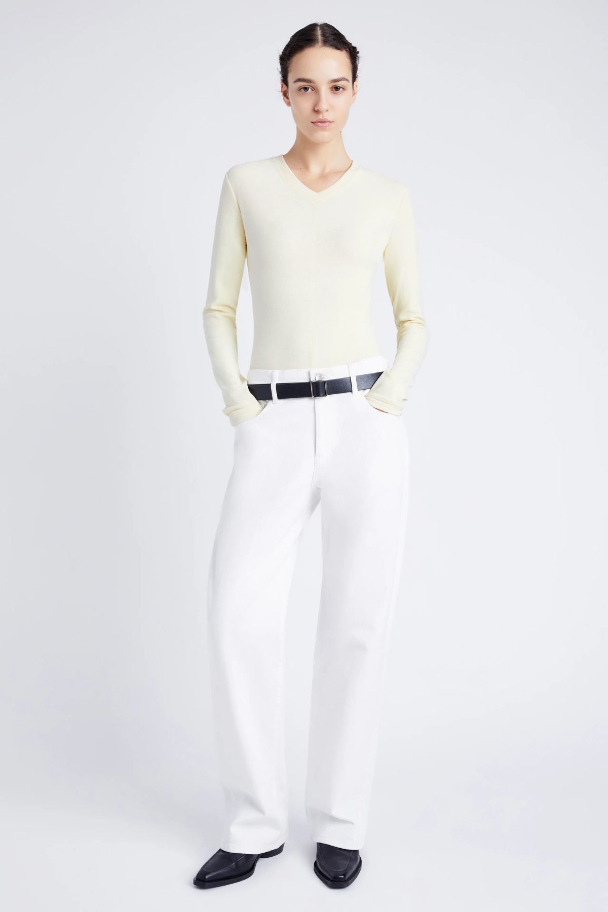 Proenza Schouler White Label Delaney Bodysuit - Pale Yellow