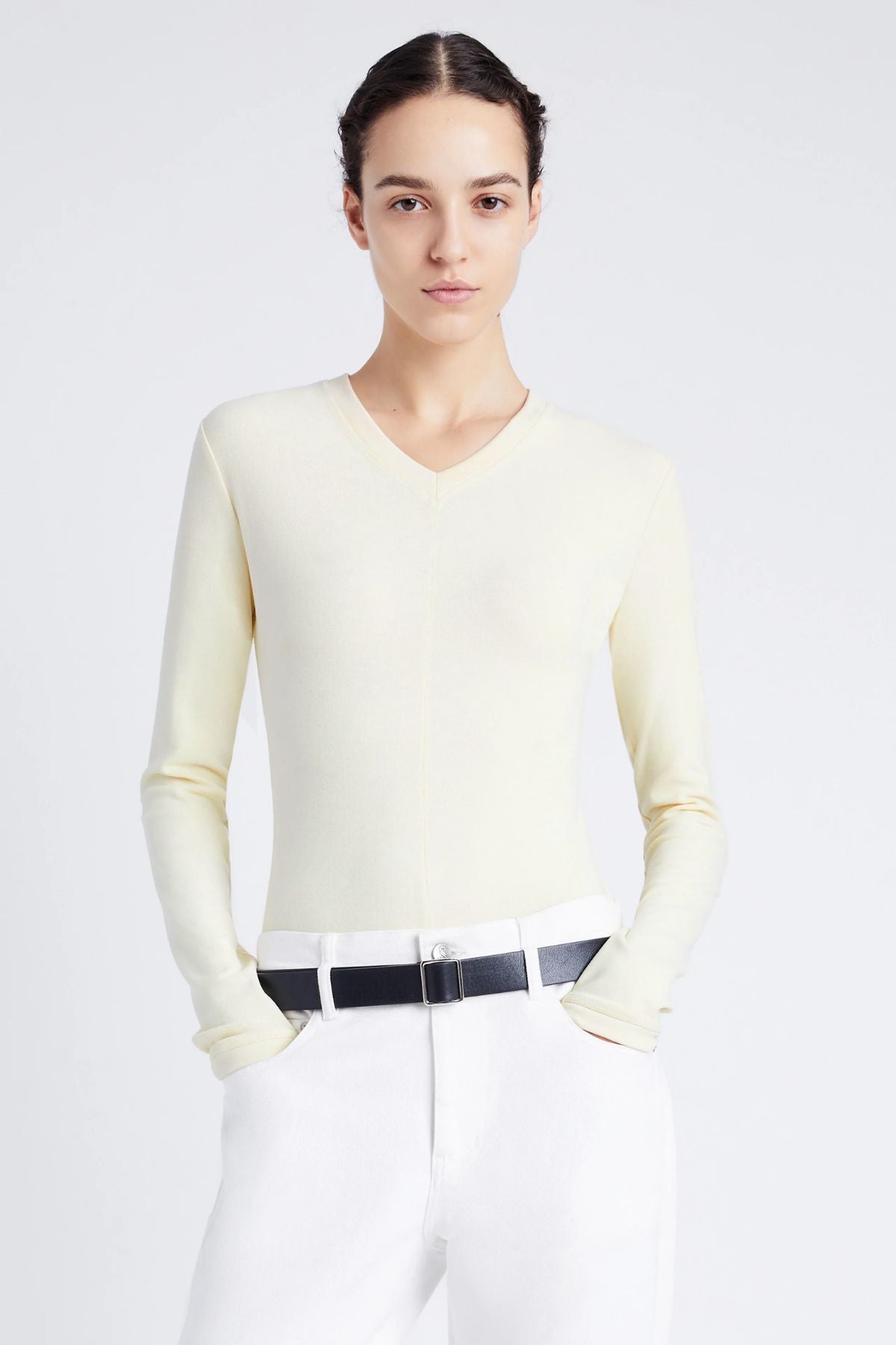 Proenza Schouler White Label Delaney Bodysuit - Pale Yellow