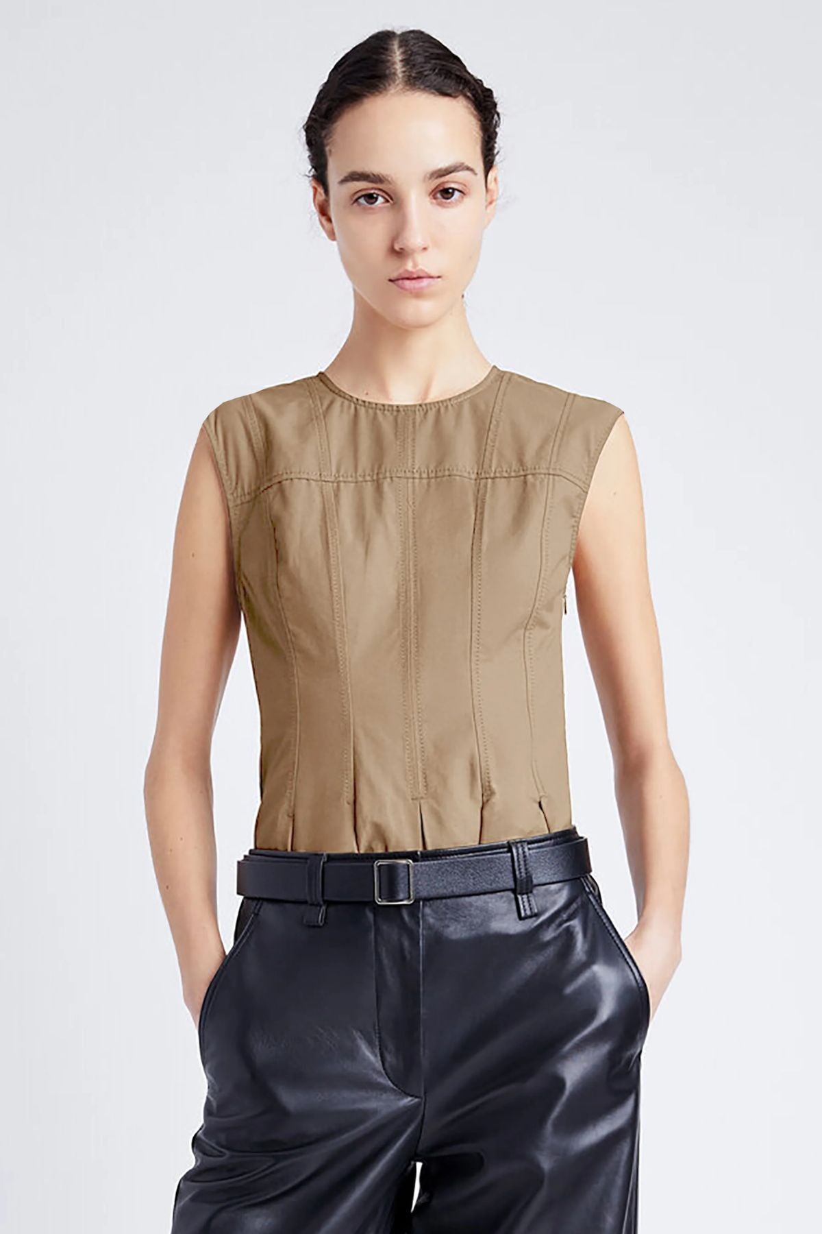Proenza Schouler White Label Felix Top - Dark Birch