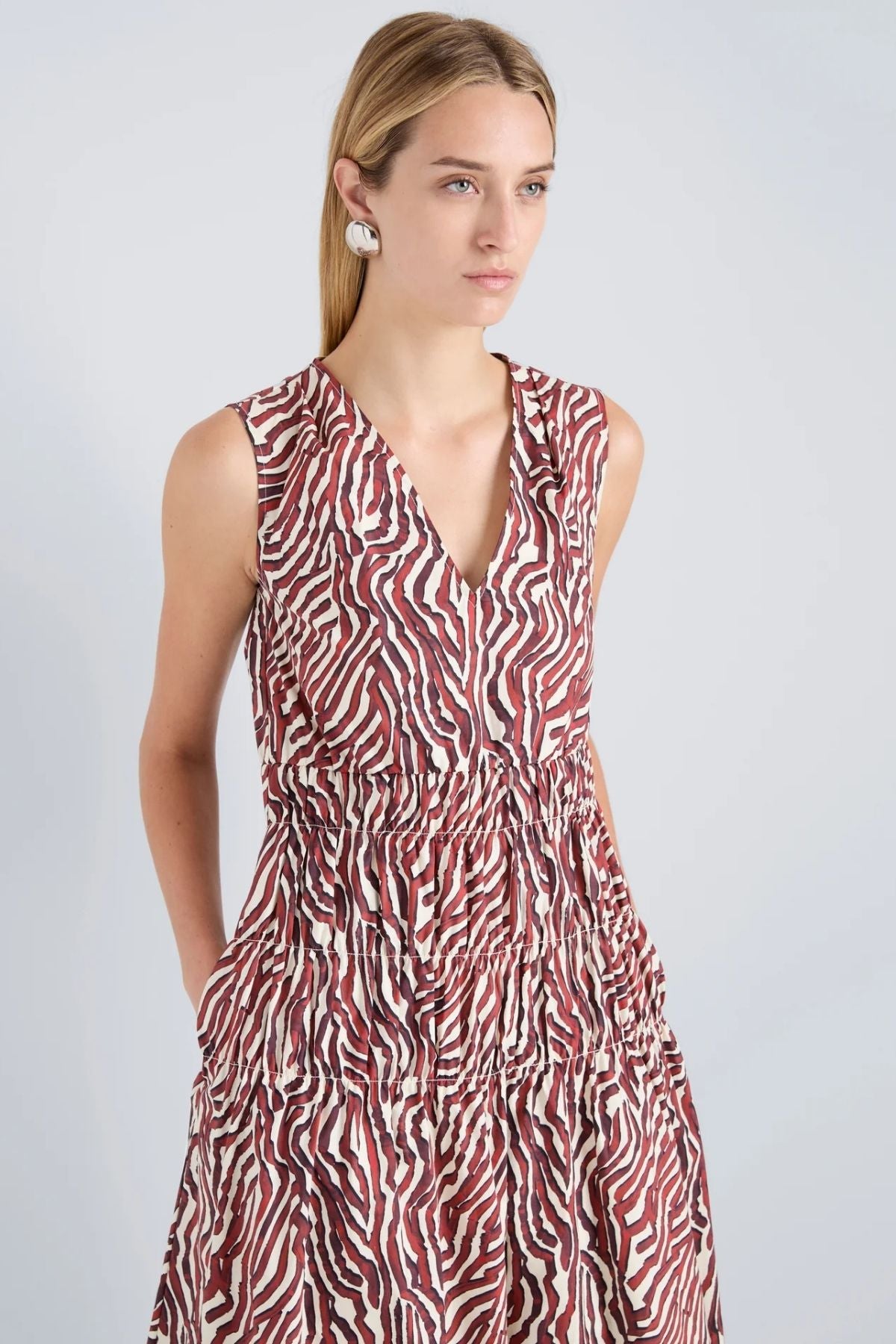 Proenza Schouler White Label Loren Dress - Rust/ Cream
