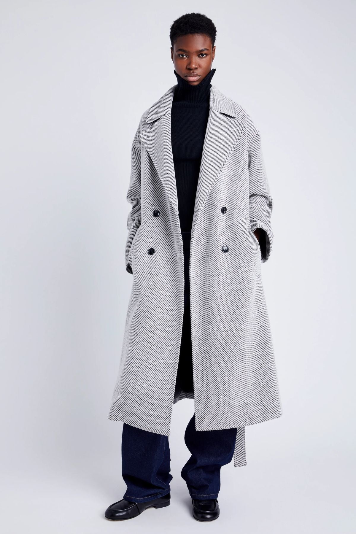 Proenza Schouler White Label Ronan Coat - White/ Grey