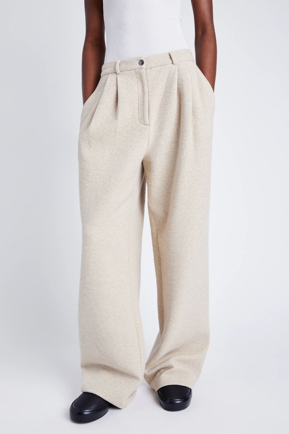 Proenza Schouler White Label Tristan Knit Pant in Cloque - Oatmeal Melange