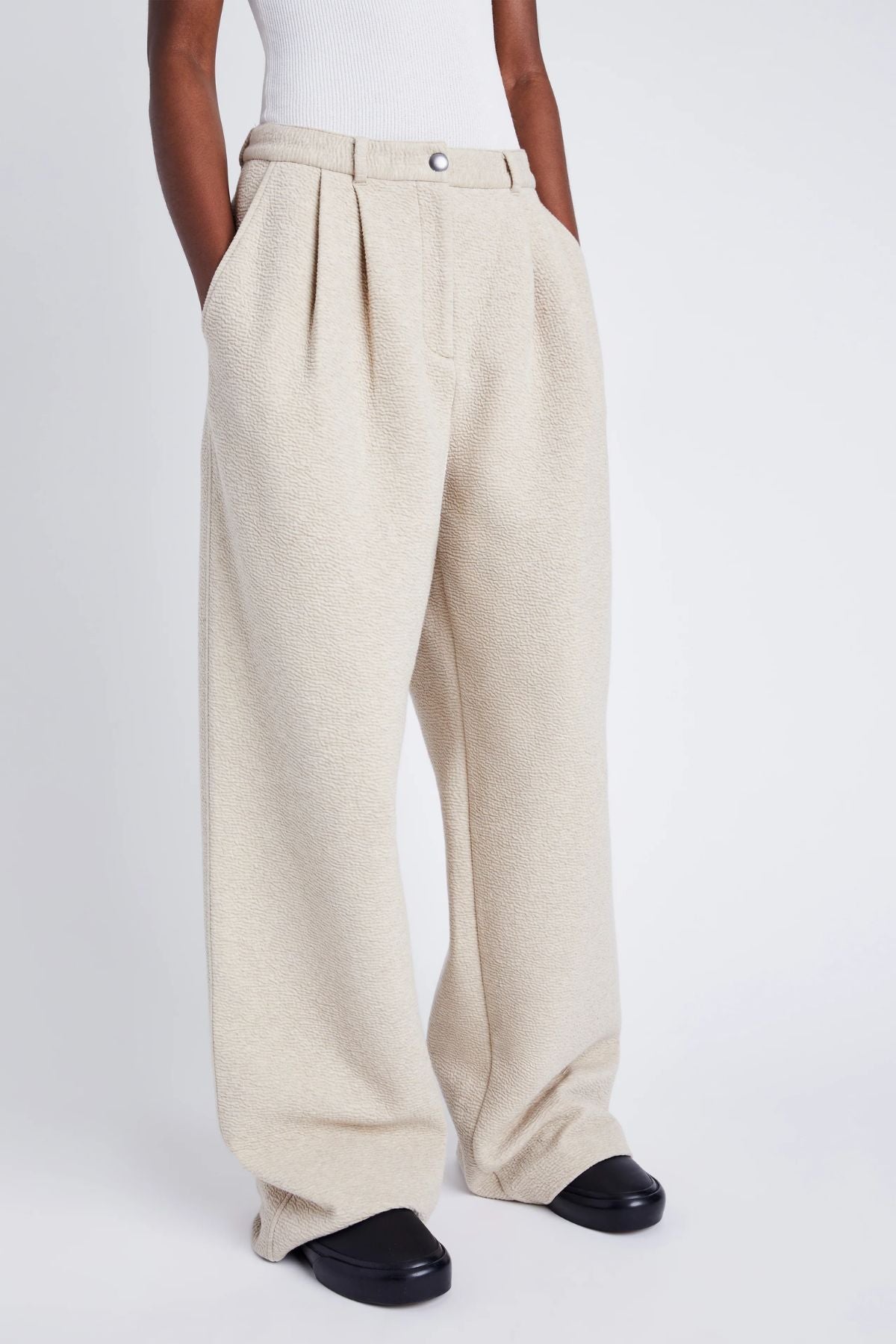 Proenza Schouler White Label Tristan Knit Pant in Cloque - Oatmeal Melange