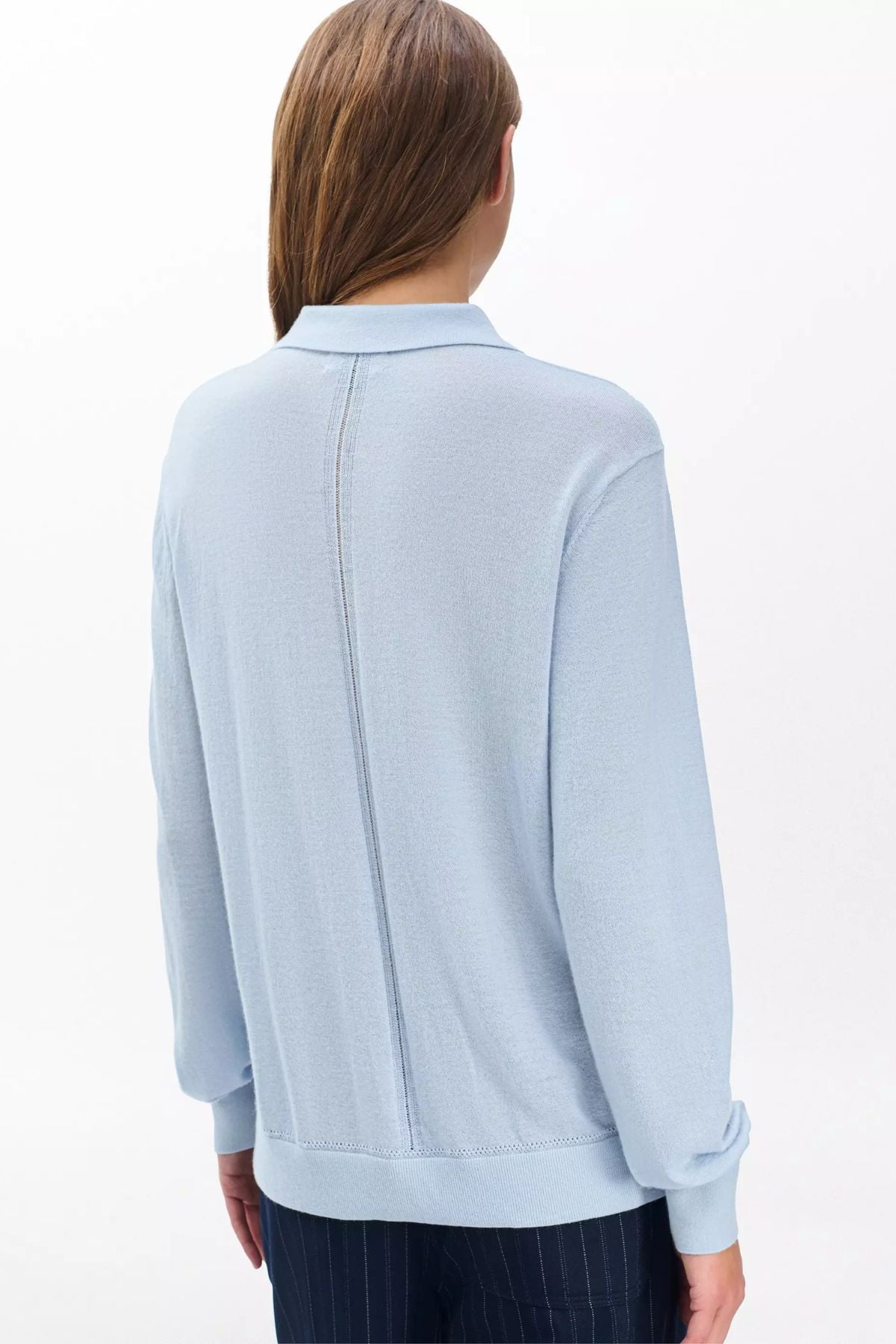 Rag & Bone Adeline Lightweight Cashmere Polo - Light Blue