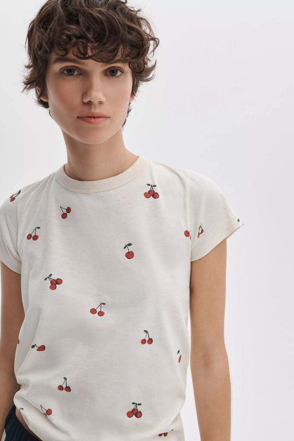 Rag & Bone All Over Cherry Tee - White Multi
