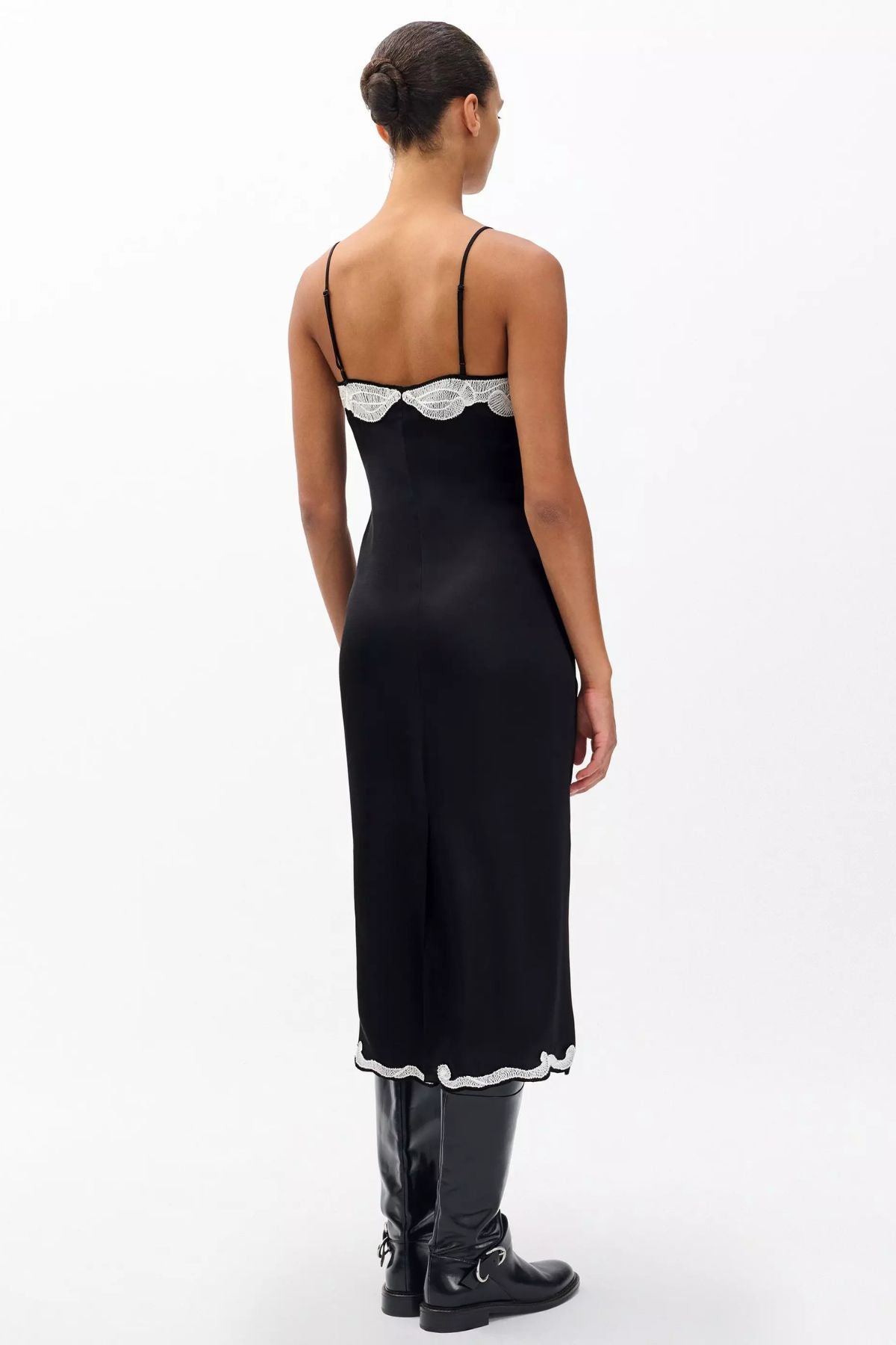 Rag & Bone Ann Embroidered Slip Dress - Black