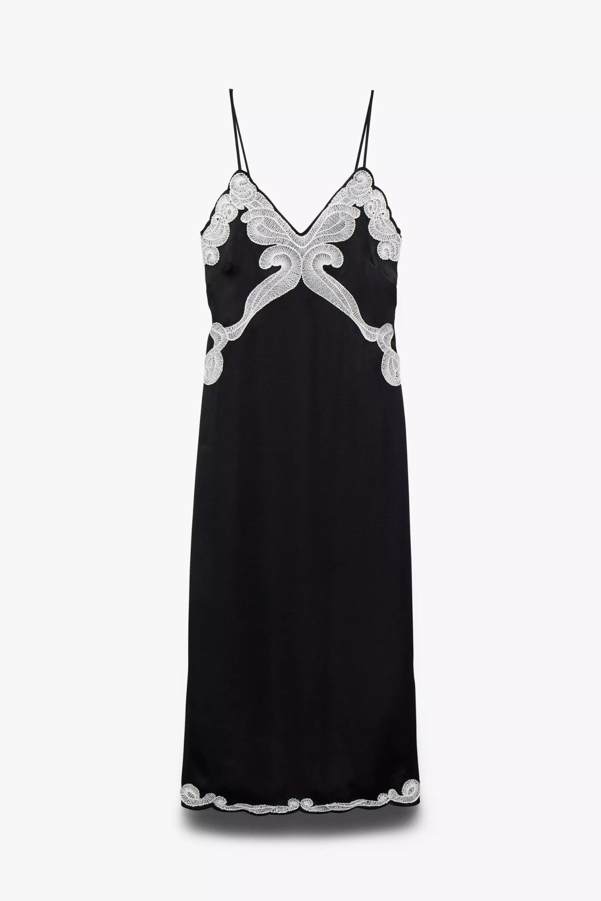 Rag & Bone Ann Embroidered Slip Dress - Black