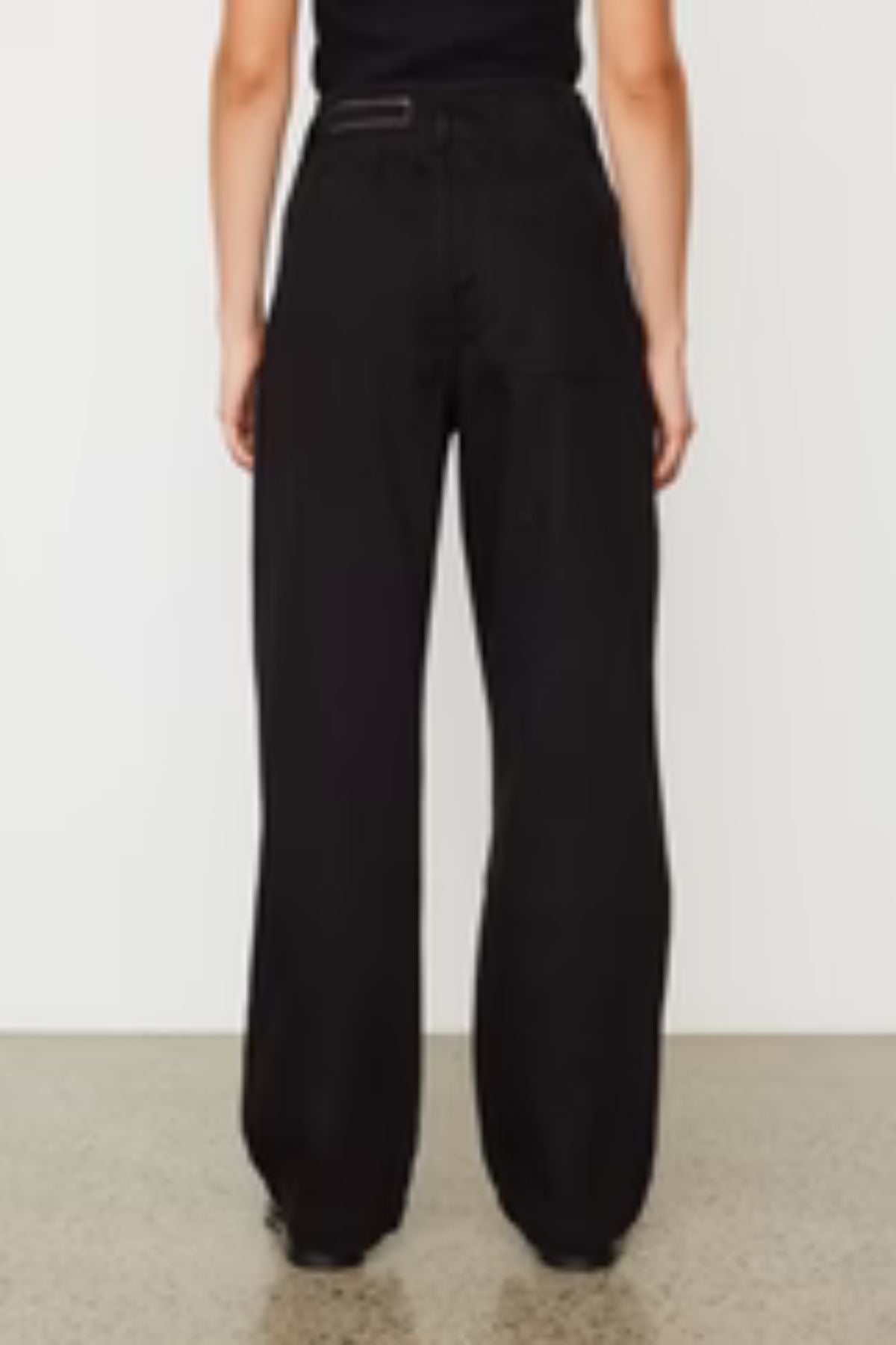 Rag & Bone WDD22H2933F2BL High Rise Pleated Denim Trouser Black