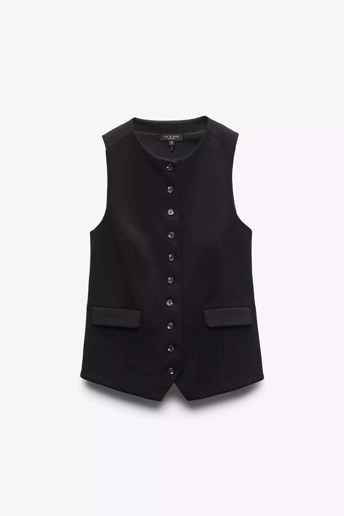 Rag & Bone Irina Ponte Long Vest - Black