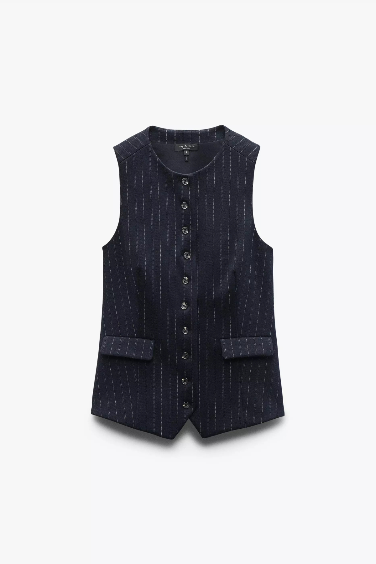 Rag & Bone Irina Ponte Long Vest - Navy Multi