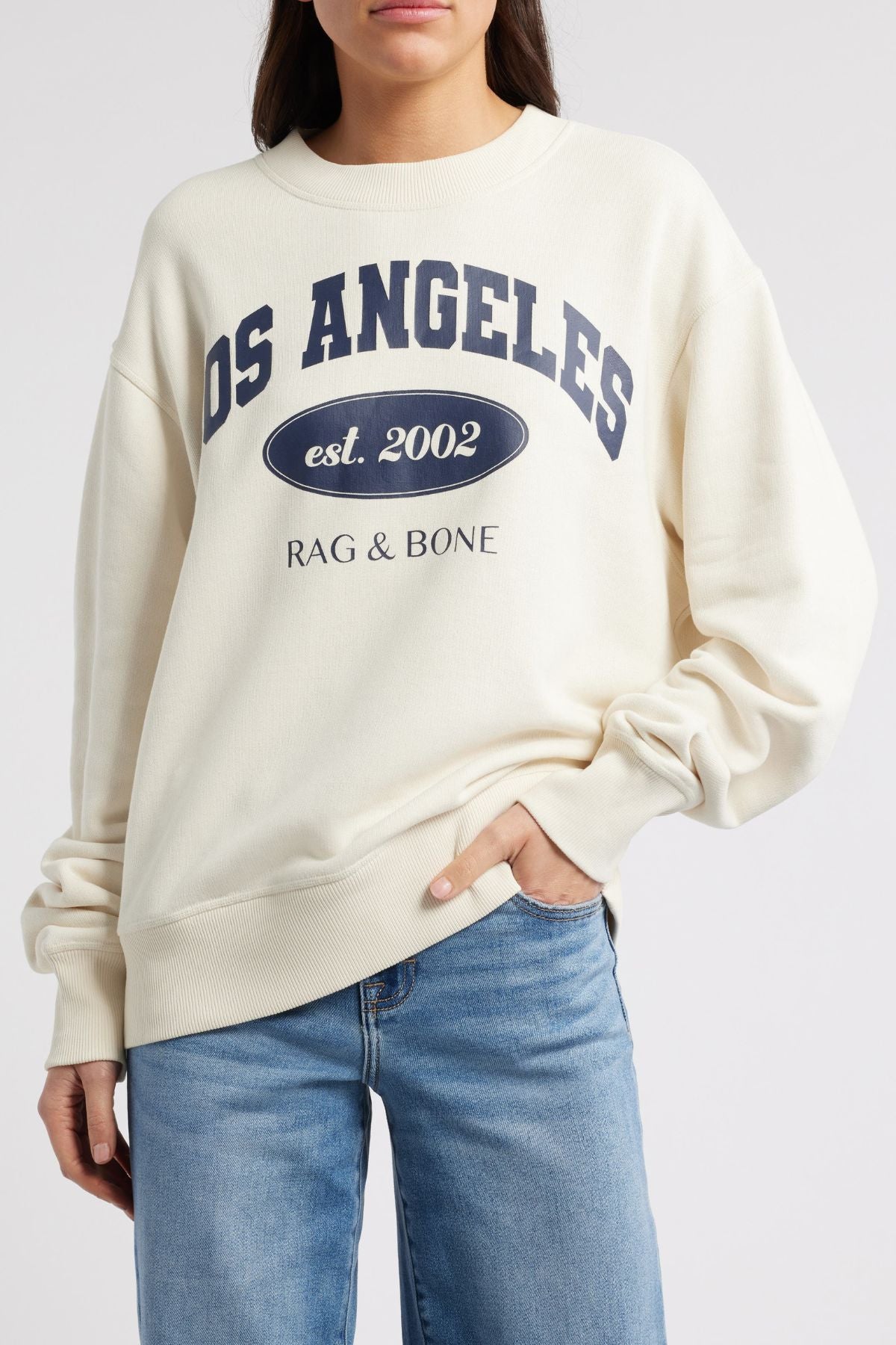 Rag & Bone LA Collegiate Sweatshirt - Ivory