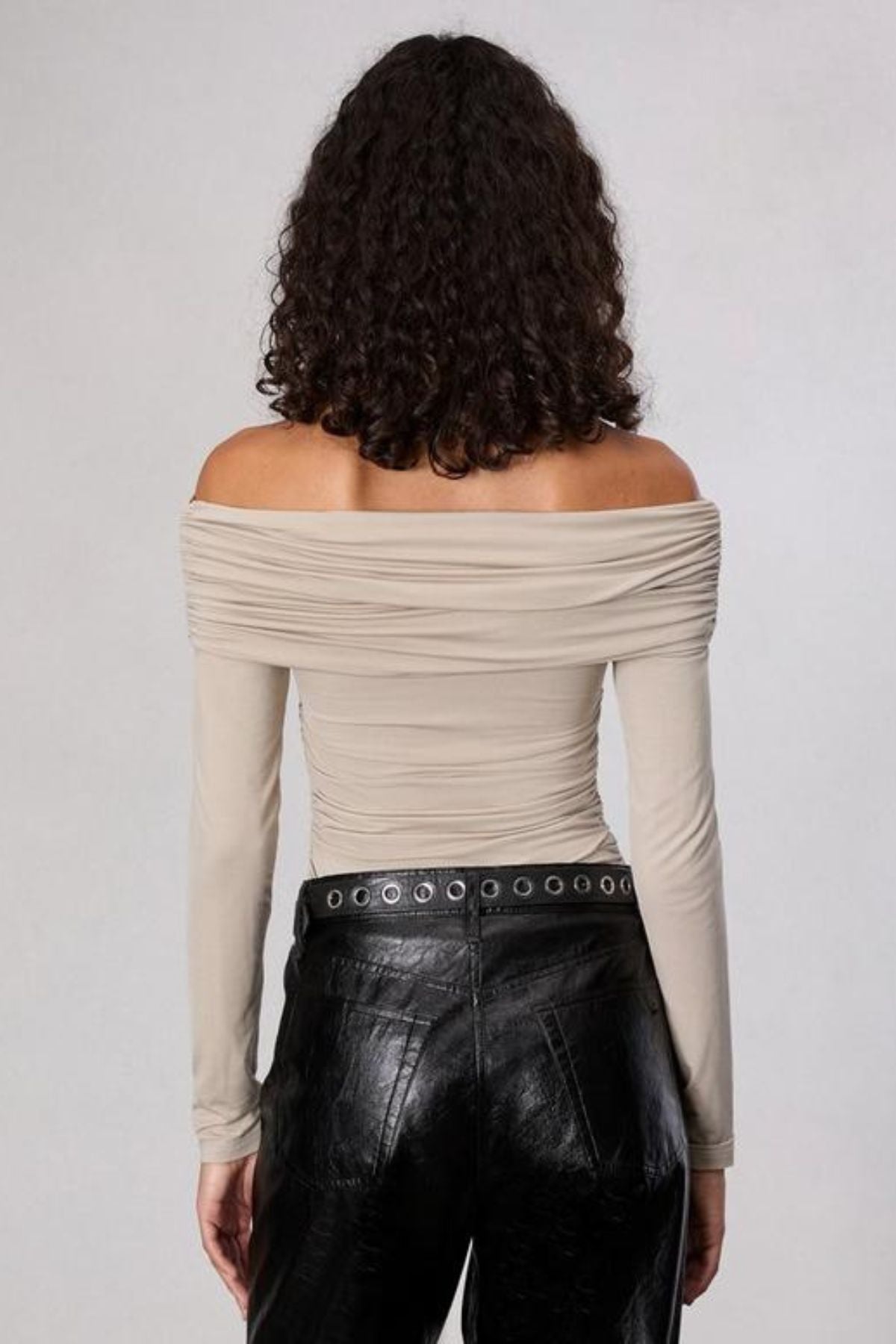 Rag & Bone Luca Off Shoulder LS Top - Fossil