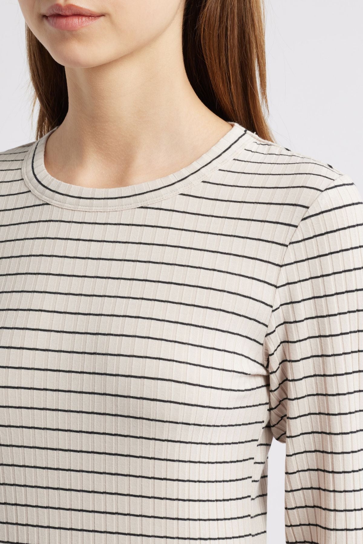 Rag & Bone Luca Stripe Rib Tee - Ivory Multi