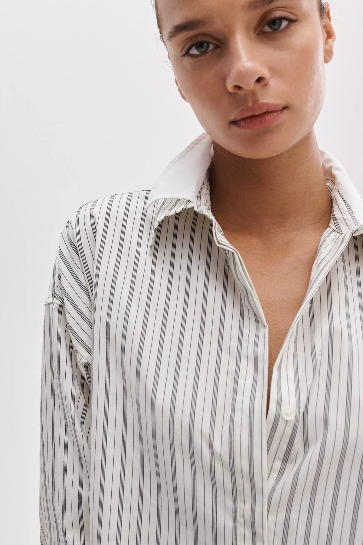 Rag & Bone Marin Stripe Layered Shirt - Cream Stripe