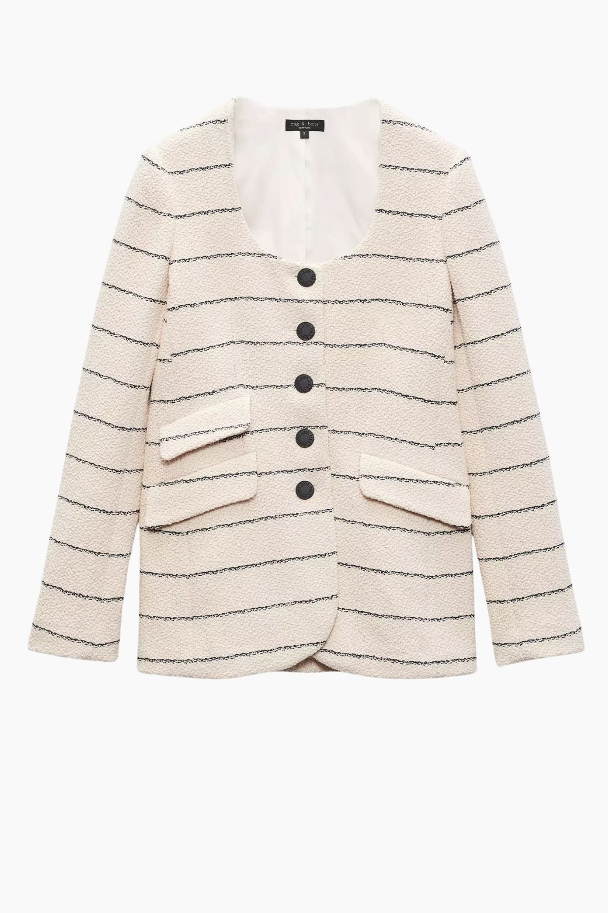 Rag & Bone Roslyn Tweed Blazer - Cream Stripe