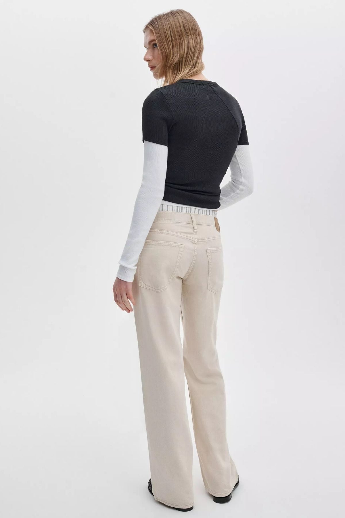 Rag & Bone Saige Relaxed Straight Boxer Jeans - Sandstripe