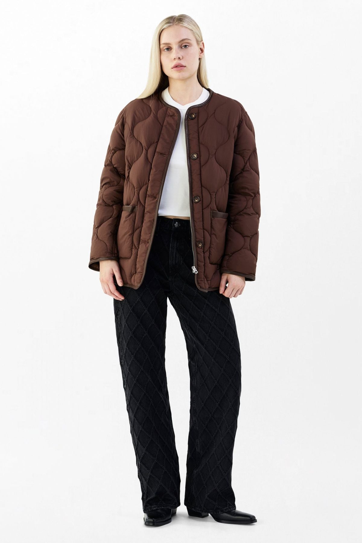 Rag & Bone Tatiana Quilted Liner Jacket - Brown