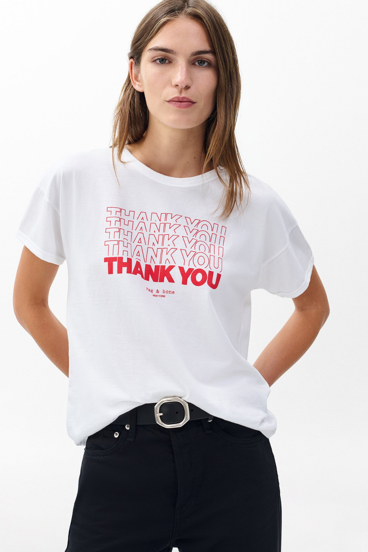 Rag & Bone Thank You T-Shirt - White