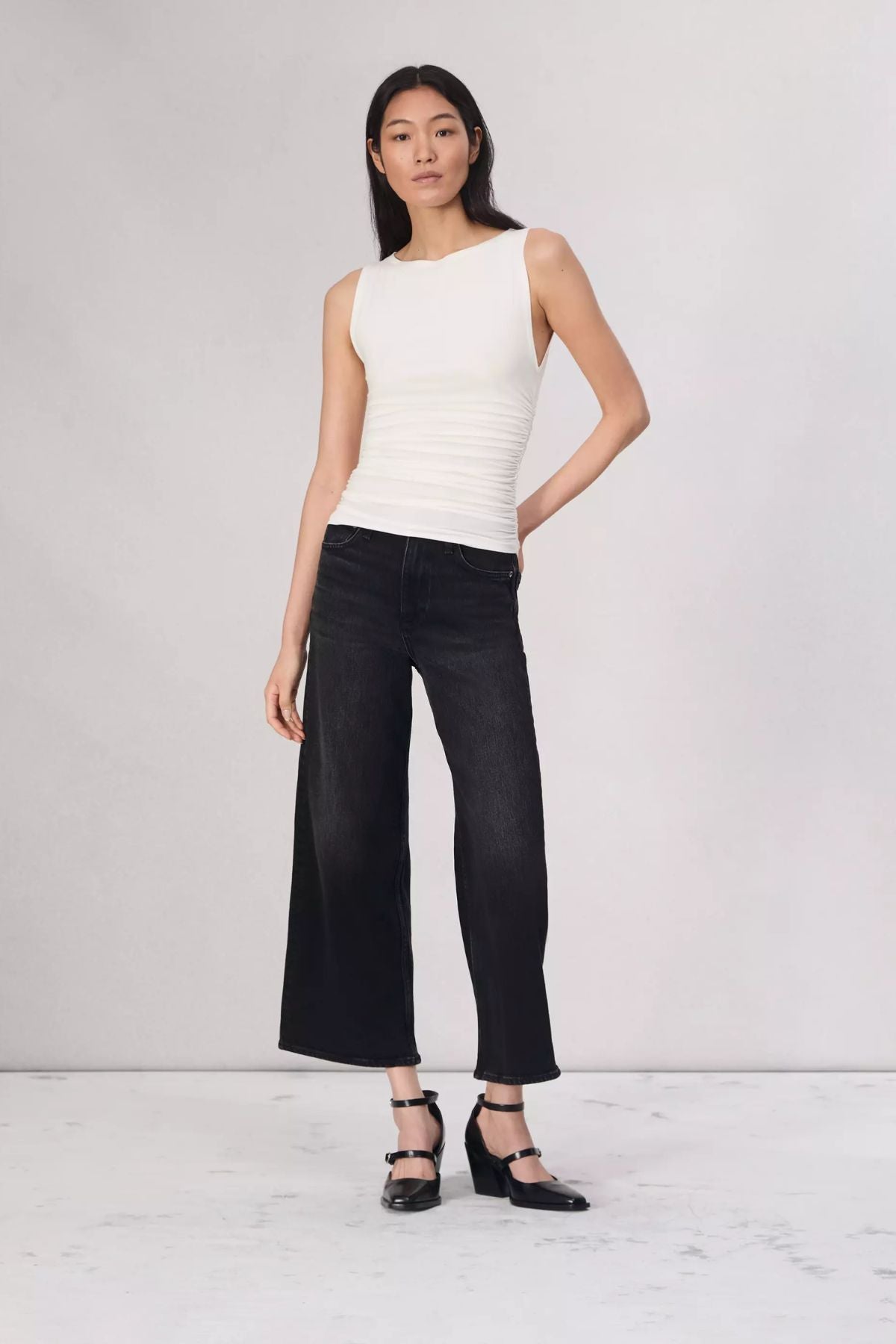 Rag & Bone Luca Shirred Tank - White