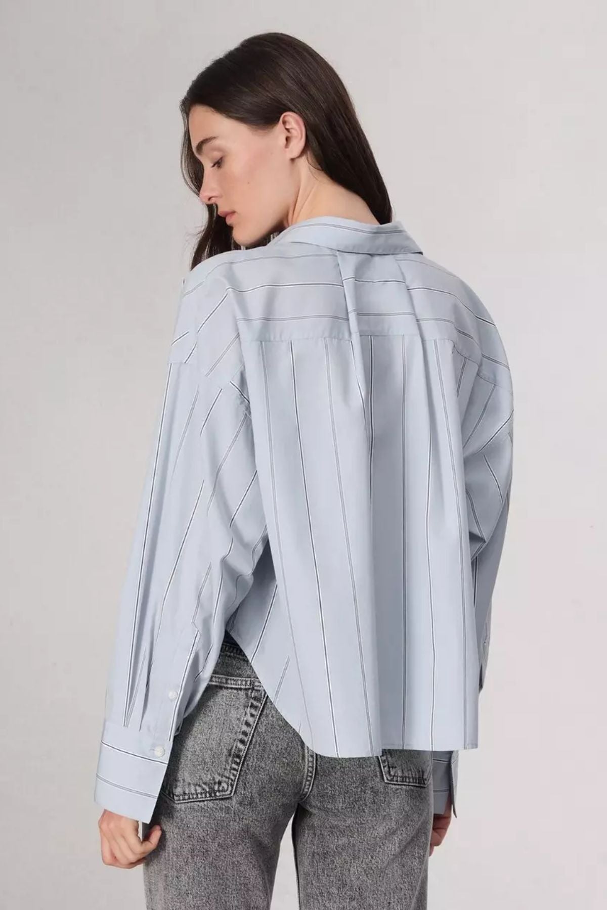 Rag & Bone Martha Poplin Shirt - Light Blue Stripe