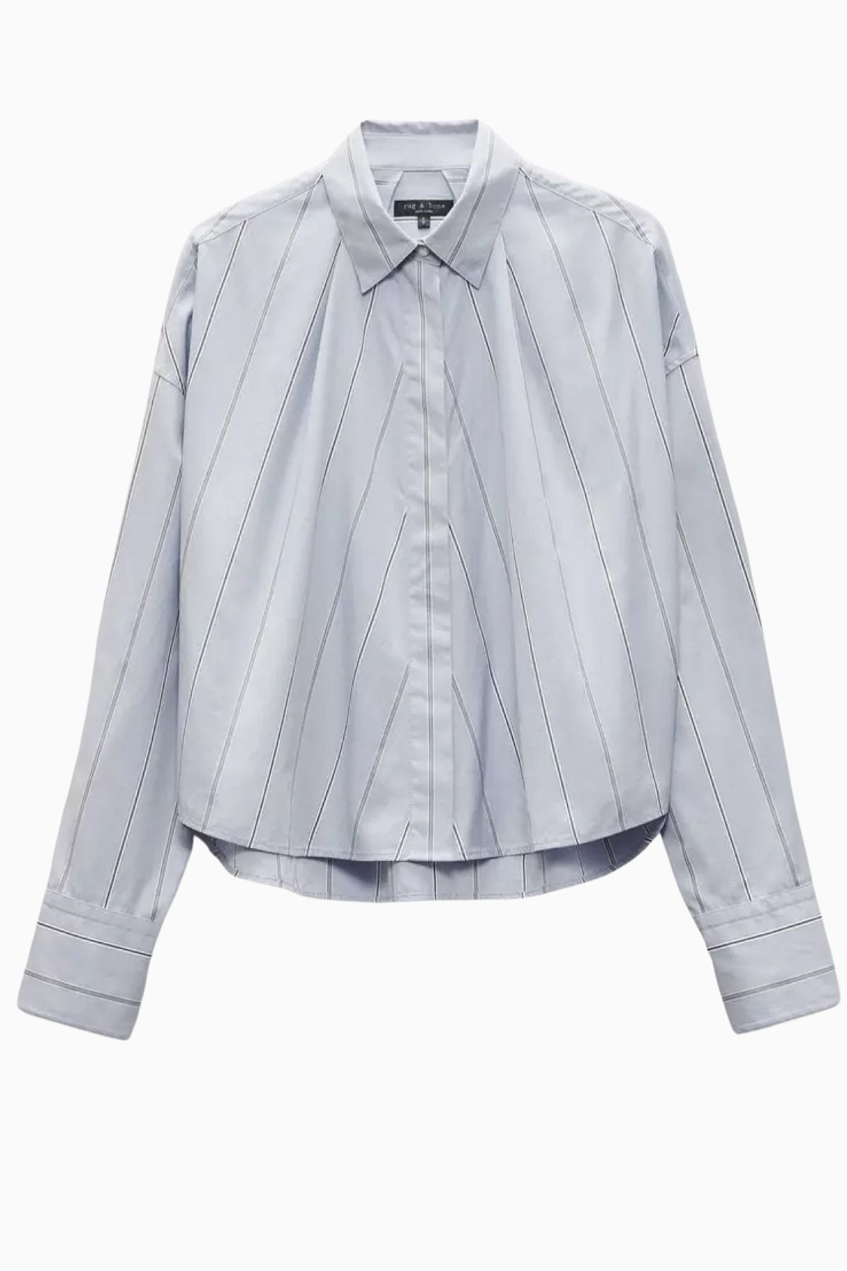 Rag & Bone Martha Poplin Shirt - Light Blue Stripe