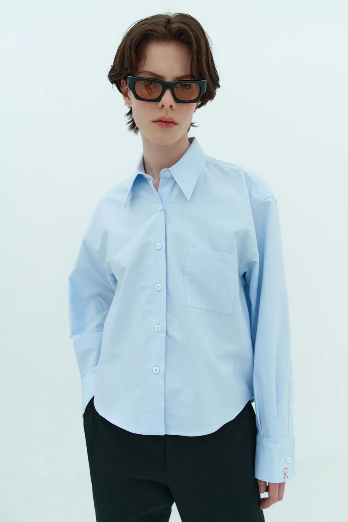 RIKA Lou Lou Shirt Italian Cotton Poplin - Cool Blue