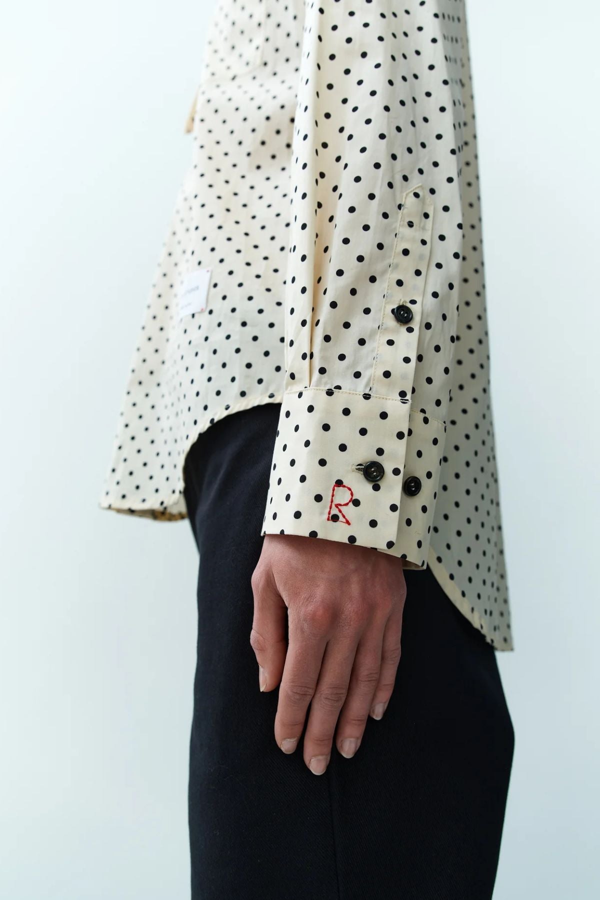 Rika Studios Carolina Polka Dot Shirt - Cream/ Black