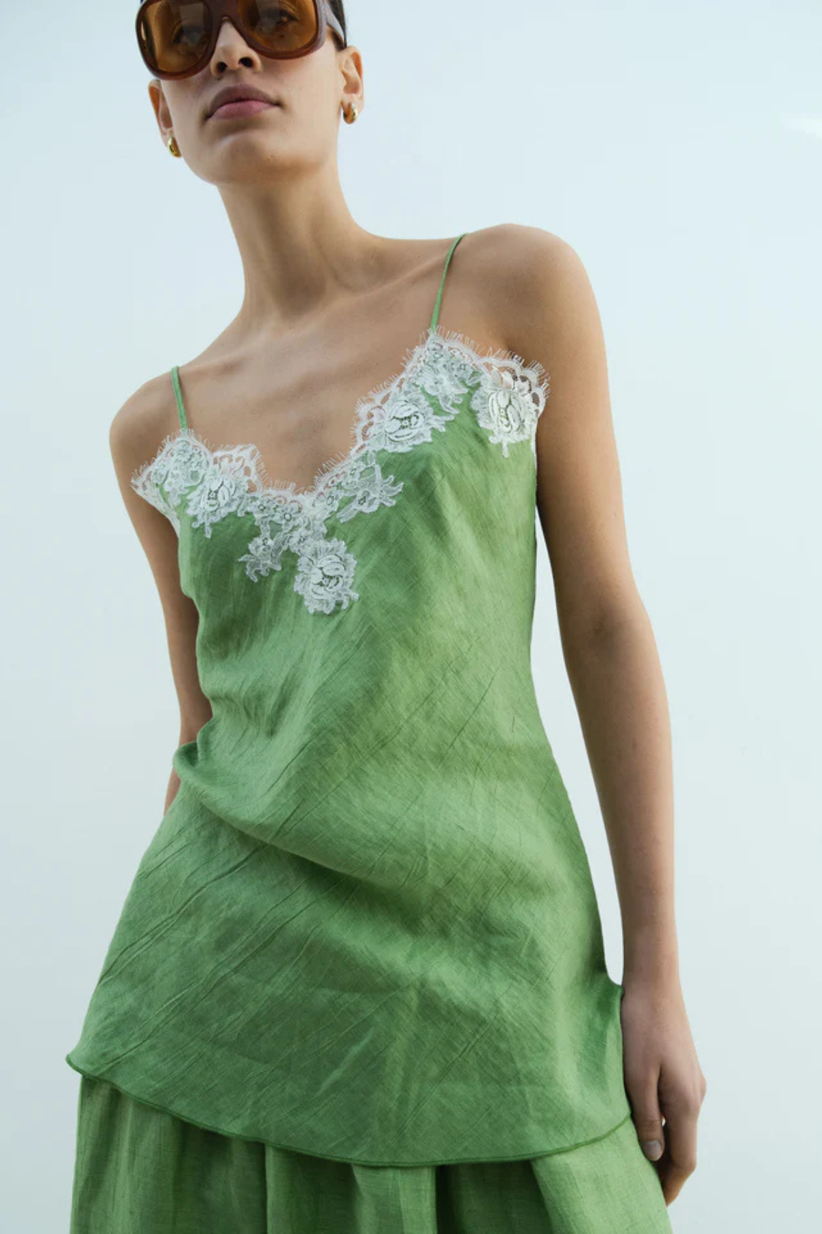 Rika Studios Lace Camisole - Cool Green