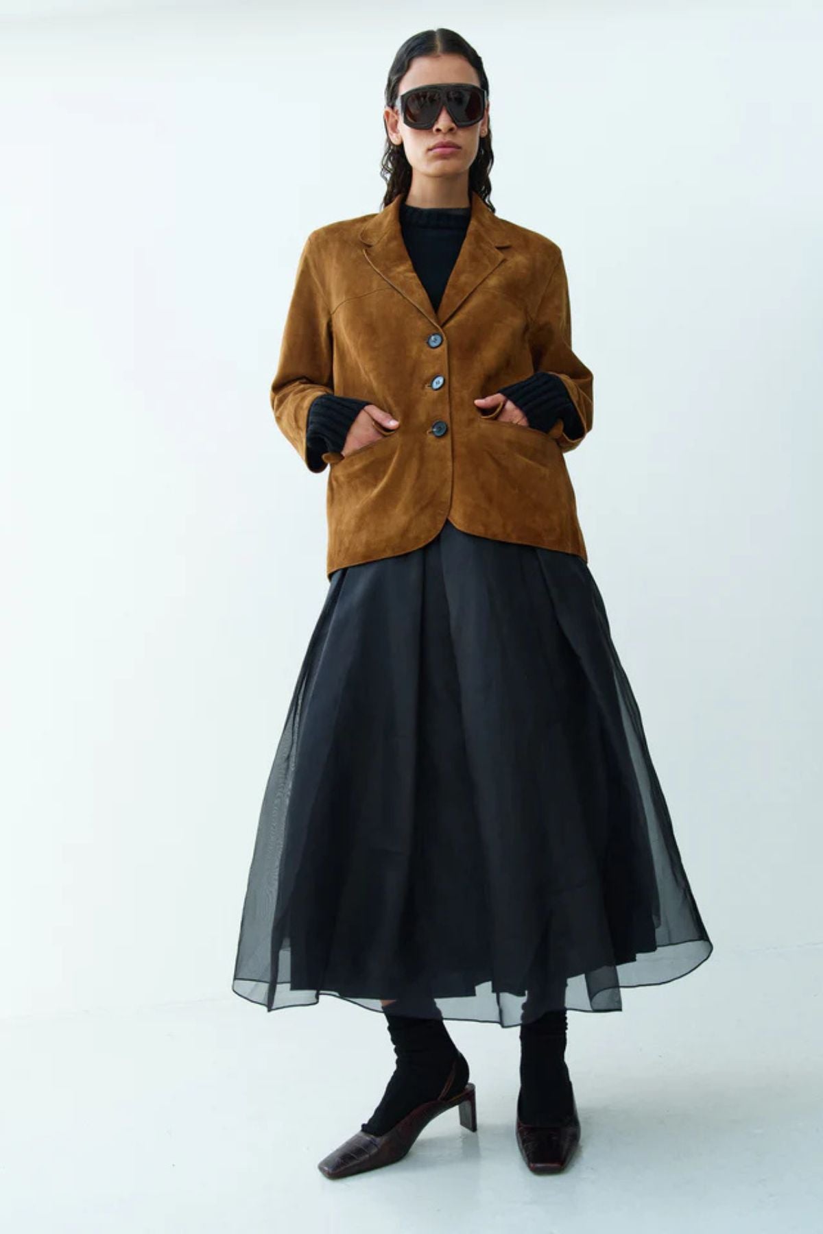 Rika Studios Steve Suede Blazer - Gold