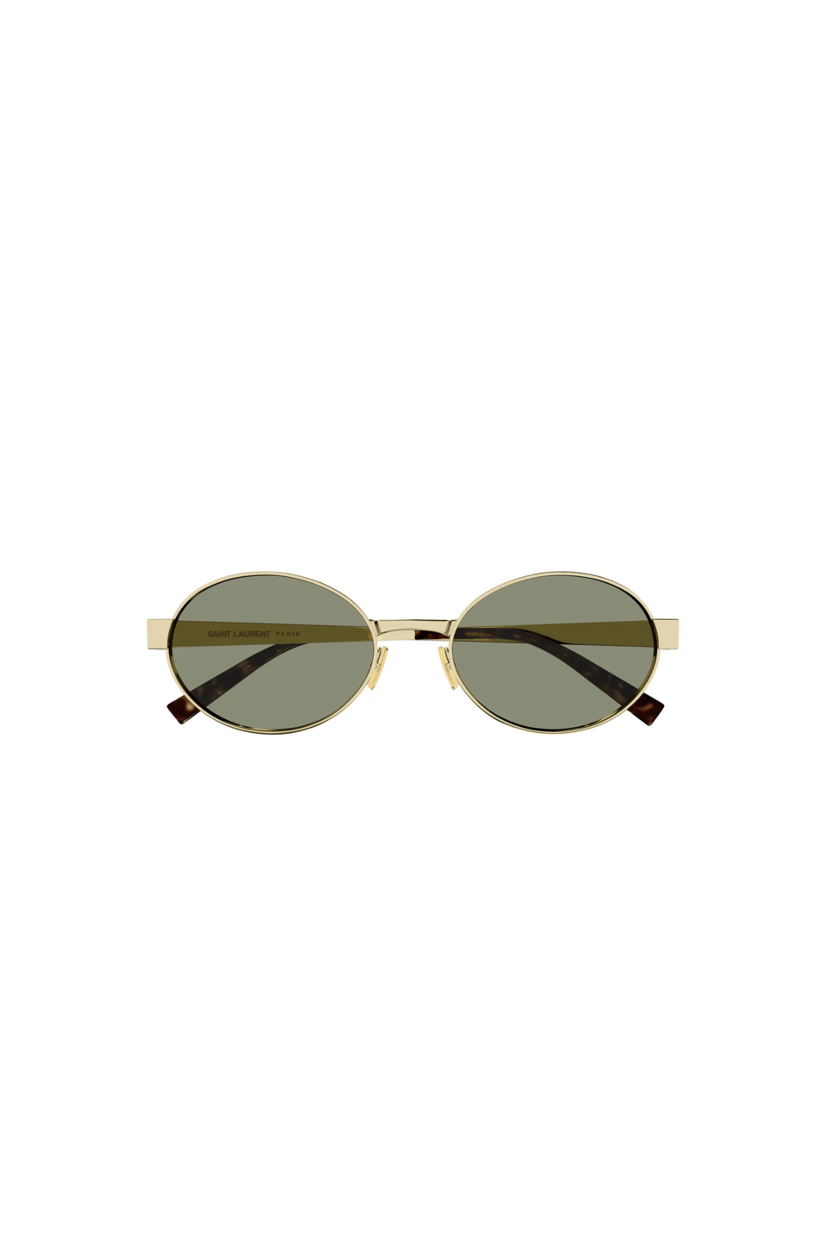 Saint Laurent Gold and Green Oval Sunglasses Saint Laurent SL-M107 003 Sunglasses Women main image 3