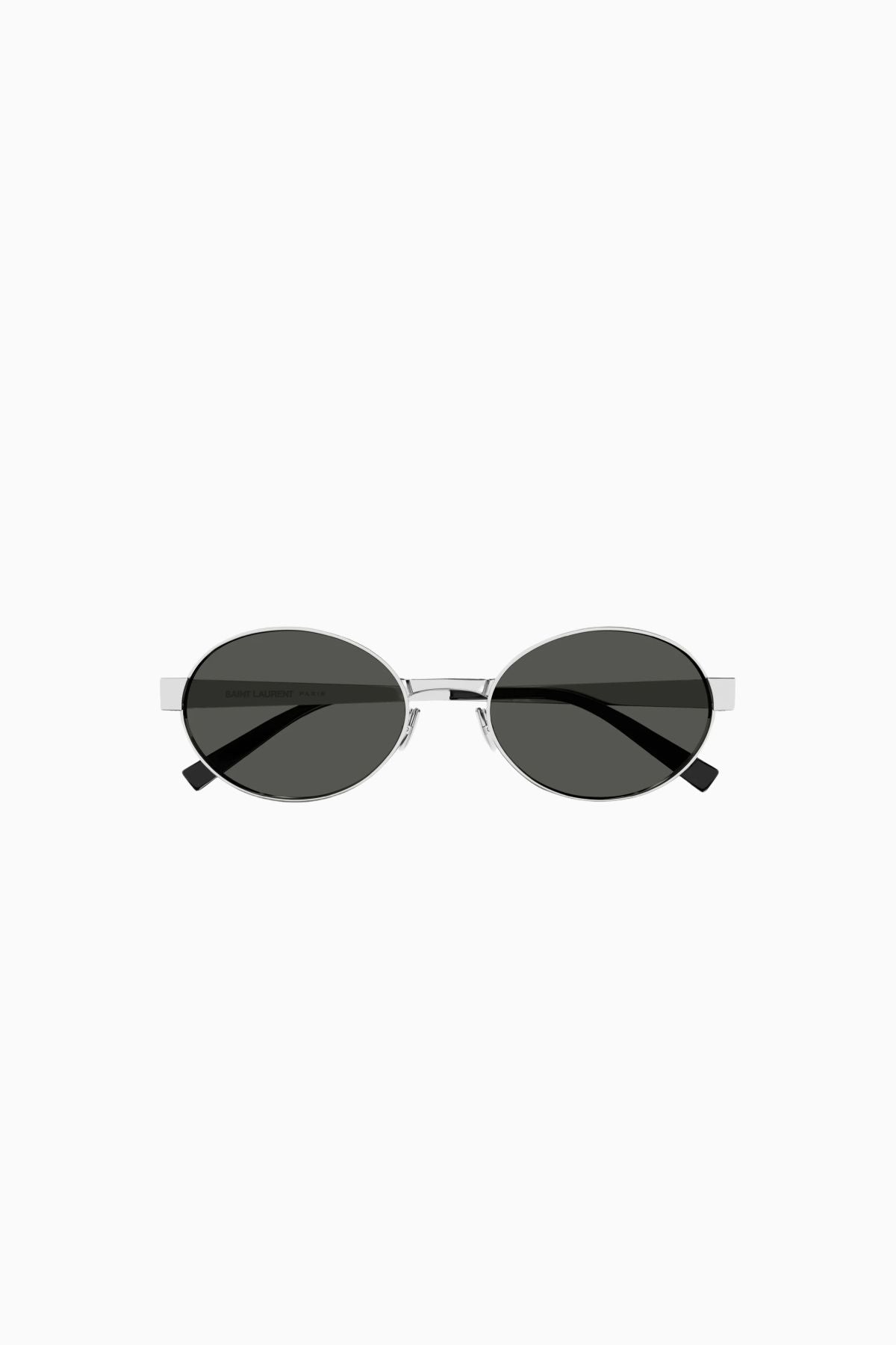 Saint Laurent Oval Framed Sunglasses - Silver/ Black