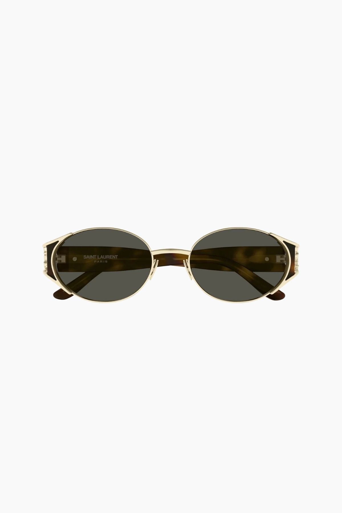 Saint Laurent Oval Sunglasses - Grey/ Gold