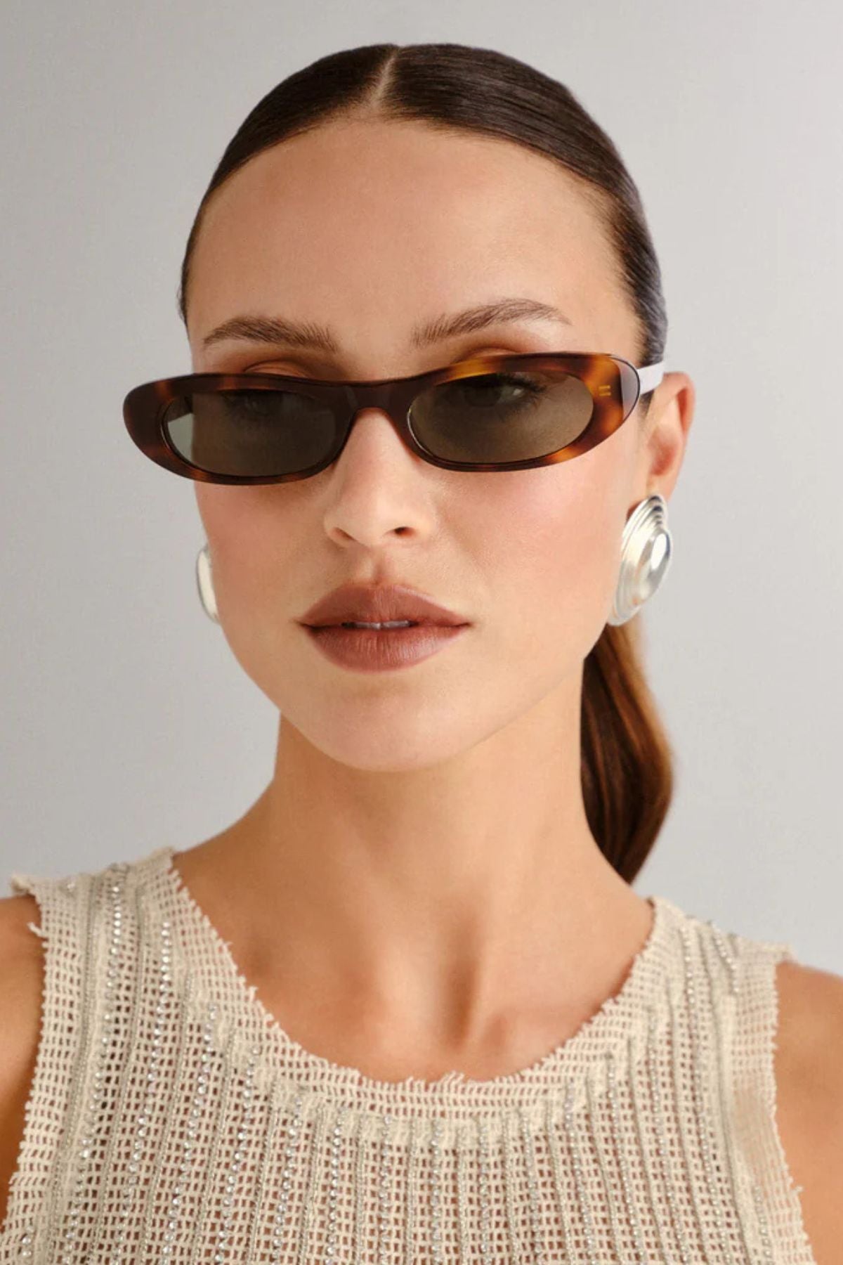 Saint Laurent Slim Round Sunglasses - Havana