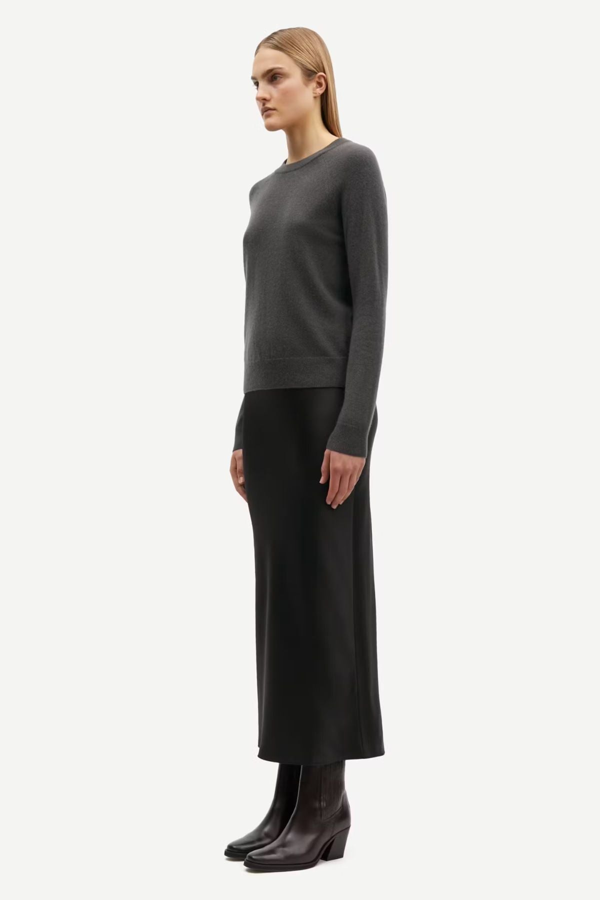 Samsøe Samsøe Boston O-Neck Jumper - Black Oyster