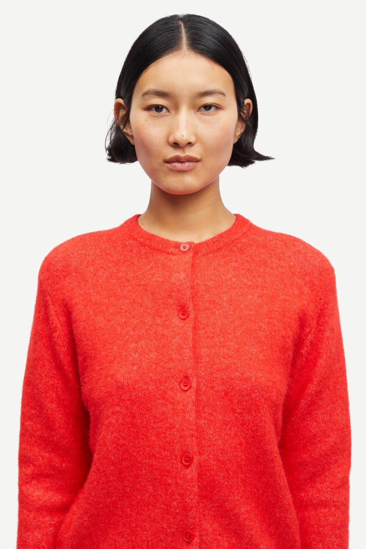 Samsøe Samsøe Nor Short Cardigan - Flame Scarlett