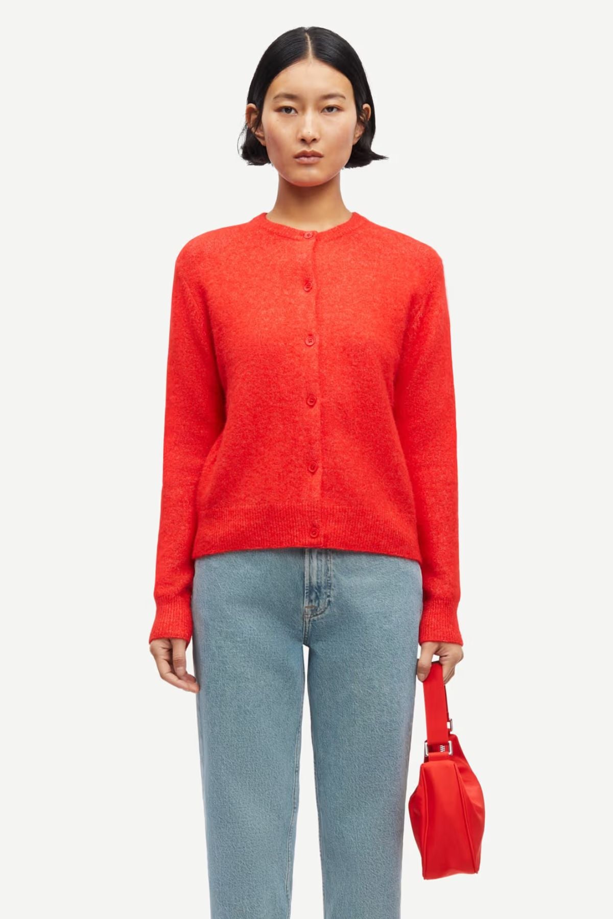 Samsøe Samsøe Nor Short Cardigan - Flame Scarlett