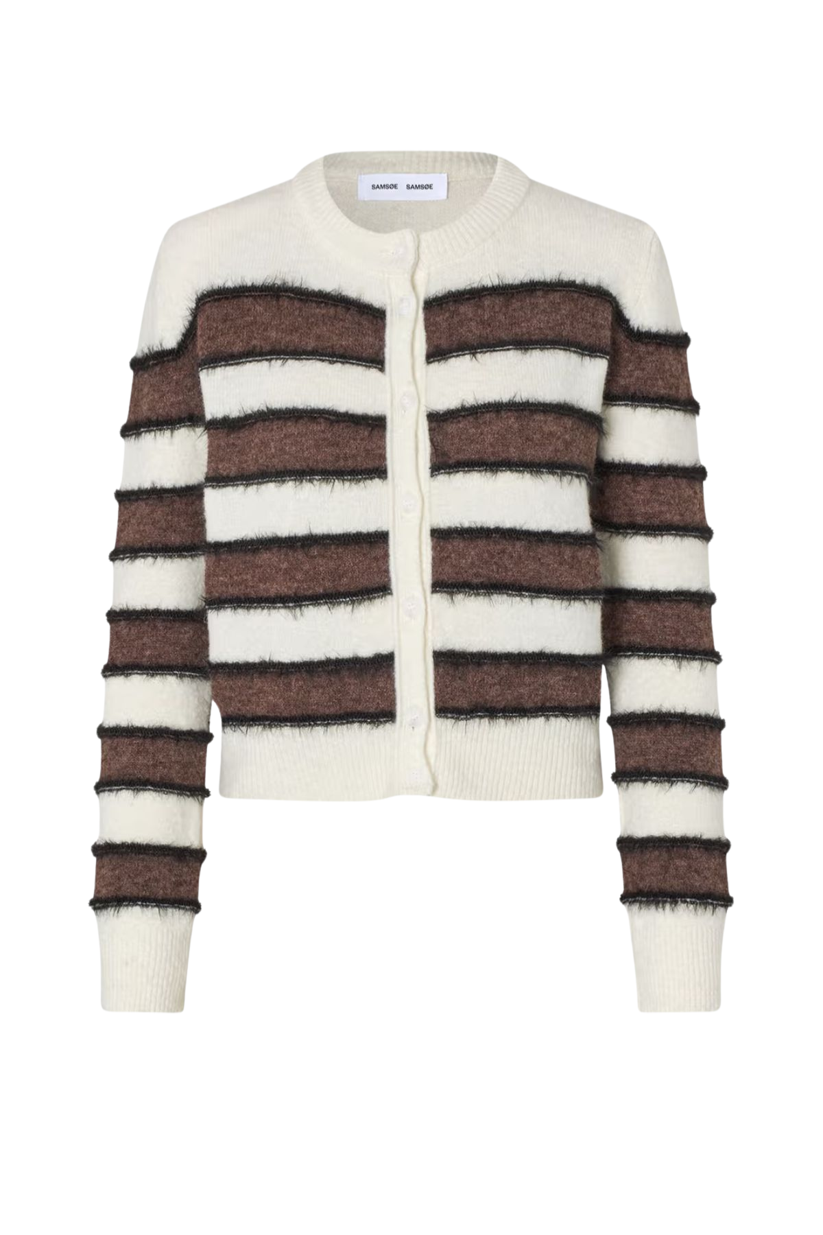 Samsøe Samsøe Sacian Cardigan - Black Coffee Stripe
