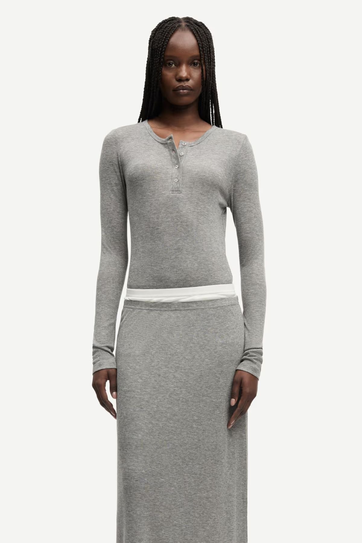 Samsøe Samsøe Sadou Skirt- Mid Grey Mel