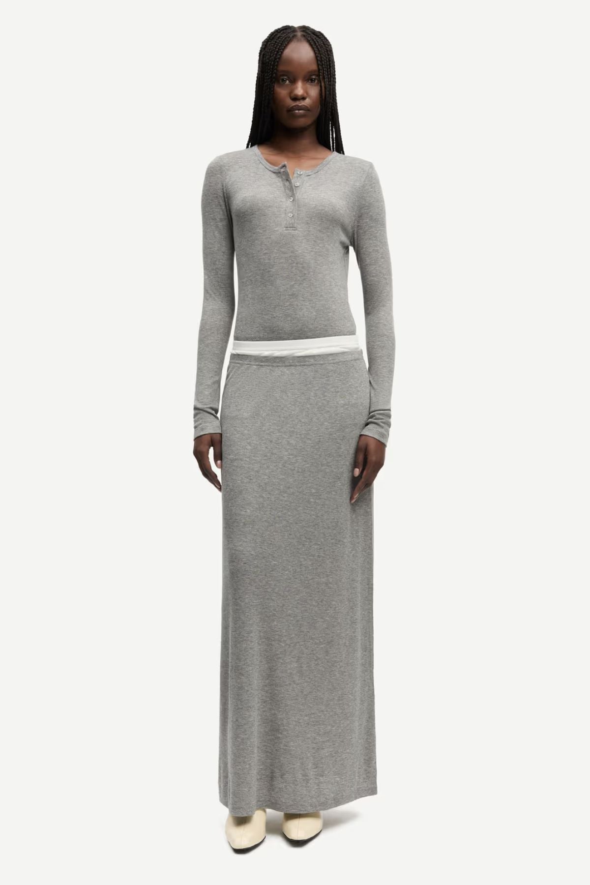 Samsøe Samsøe Sadou Skirt- Mid Grey Mel