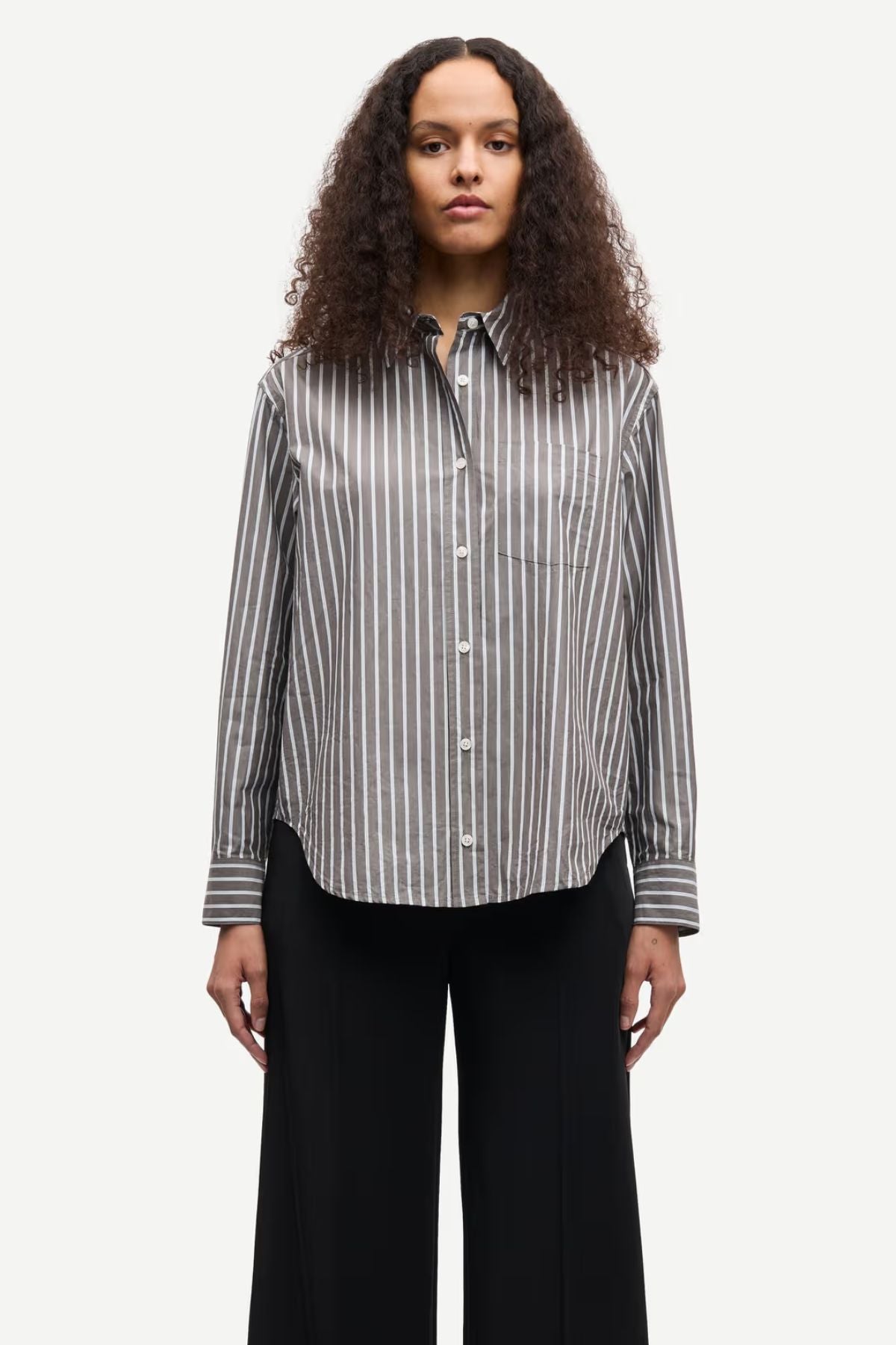 Samsøe Samsøe Salova Pocket Shirt - Brown Stripe
