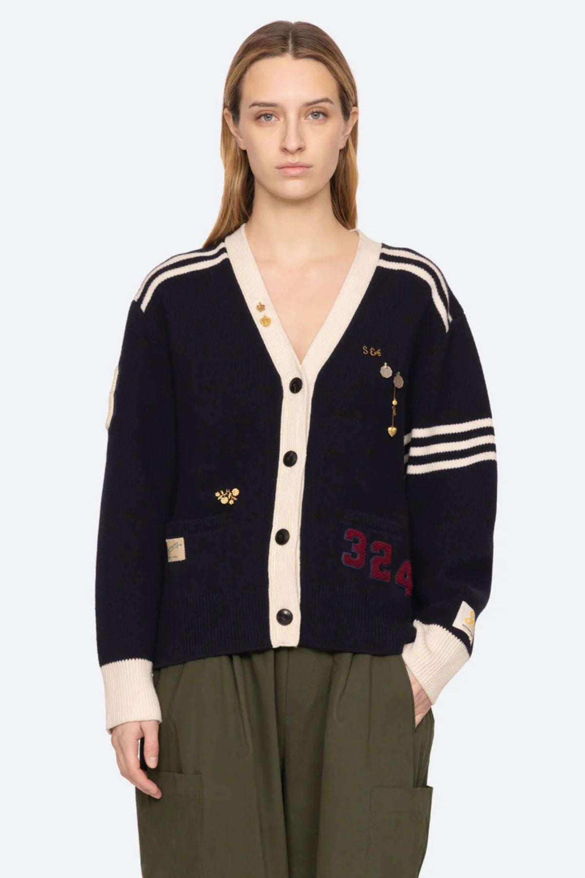 Sea NY Arther Varsity Cardigan - Navy