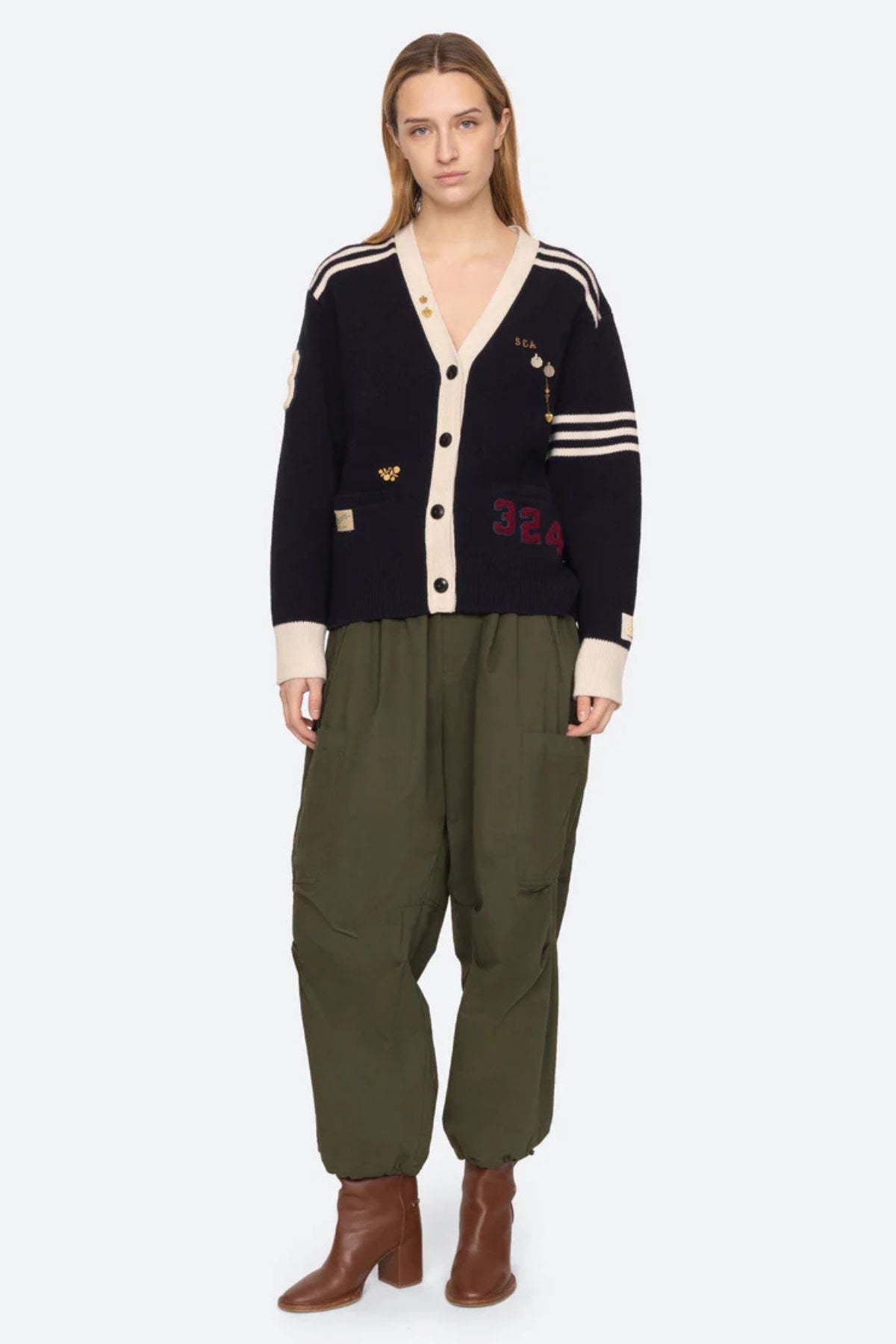 Sea NY Arther Varsity Cardigan - Navy