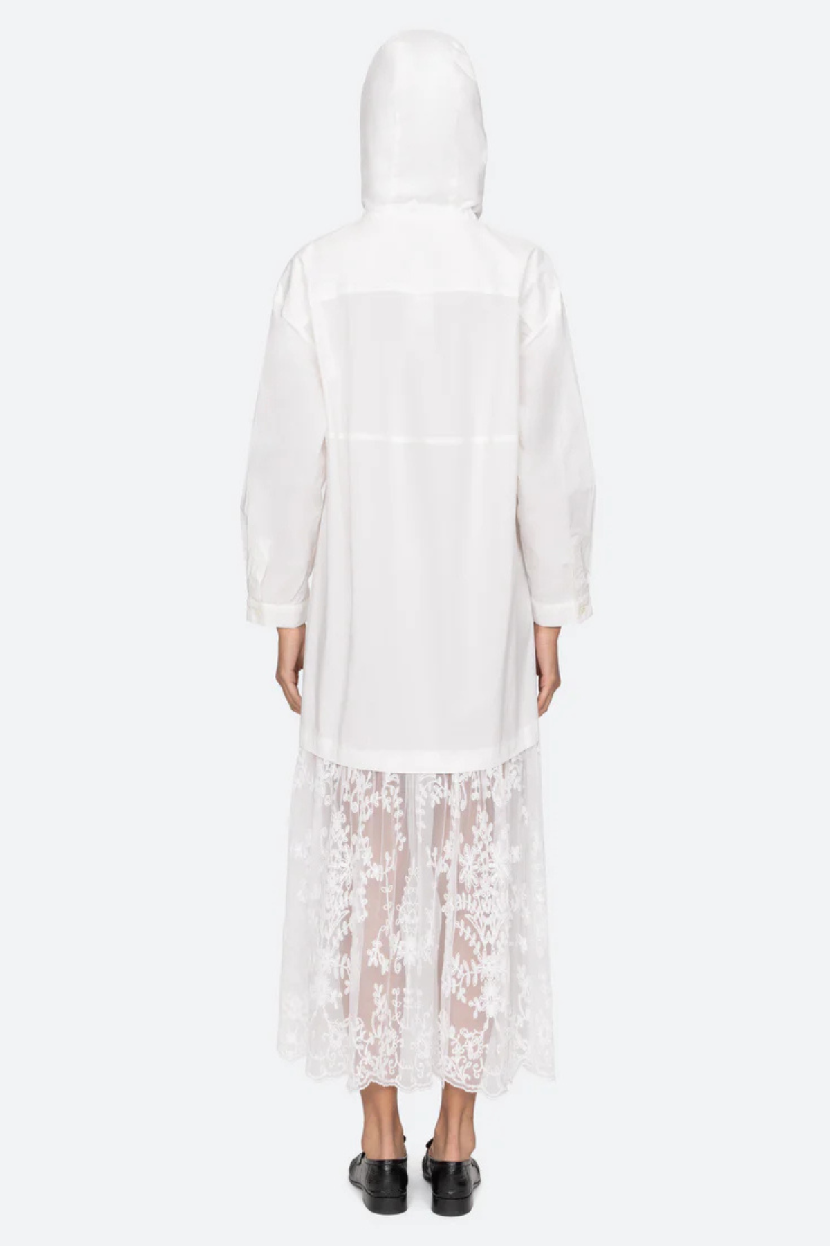 Sea NY Marja Embroidery Hoodie Dress - Pearl