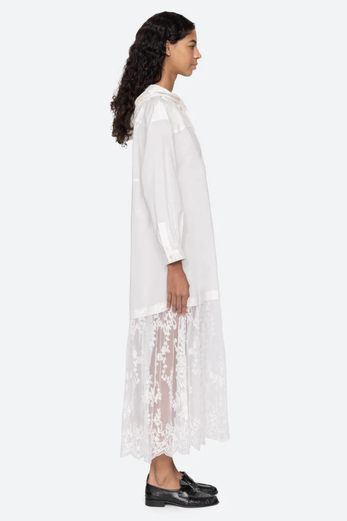 Sea NY Marja Embroidery Hoodie Dress - Pearl